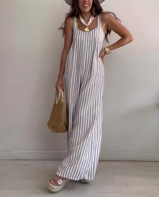 Women's Loose Casual Striped Jumpsuit (Buy 2 Free Shipping)