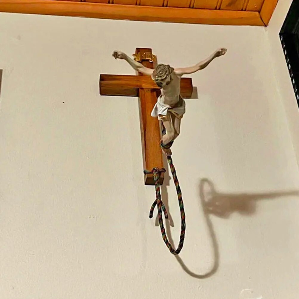 Wall Bungee Jumping Jesus Cross Ornament 