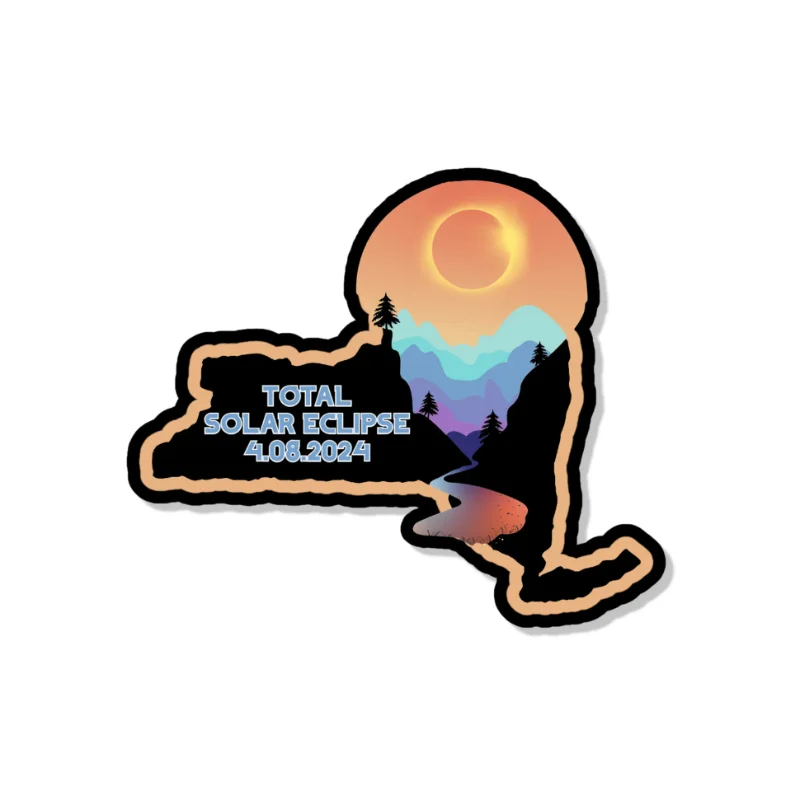 Total Solar Eclipse State Stickers(Set of 4)