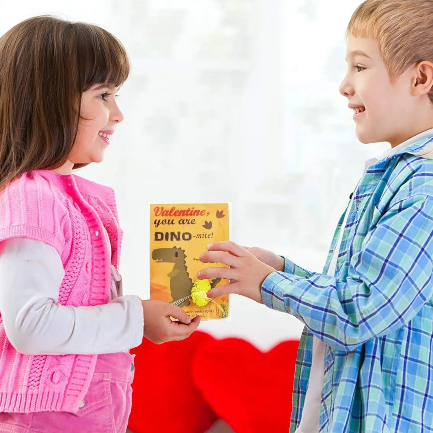 24Pcs Dinosaur Egg Hatching Card-Funny Dino Valentine Exchange Cards for kids