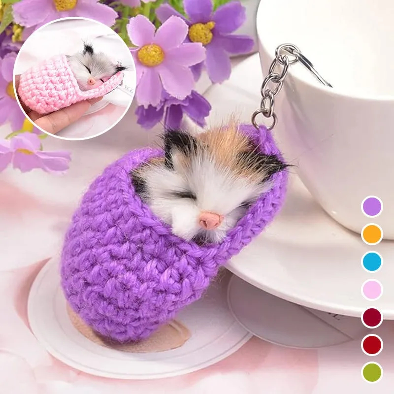 ✨CUTE SLEEPING KITTEN KEYCHAIN