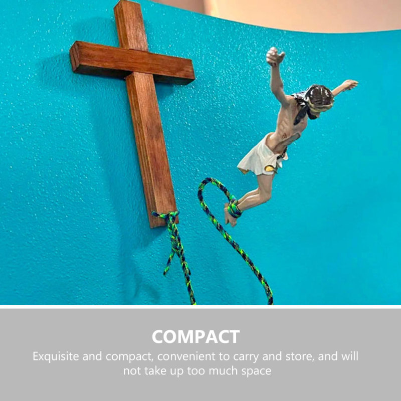 Wall Bungee Jumping Jesus Cross Ornament 