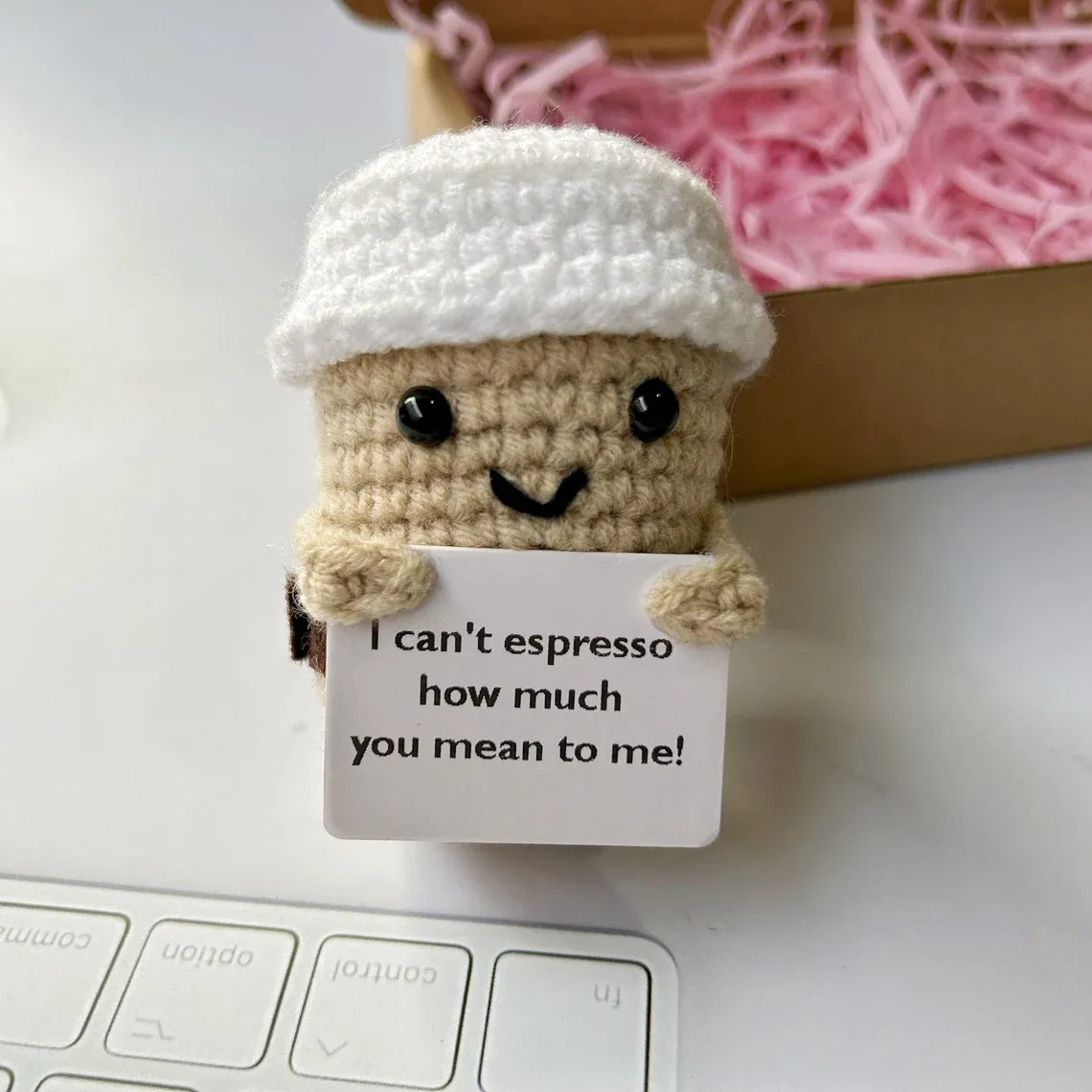 🎁Handmade Crochet Coffee Bean and Coffee Cup