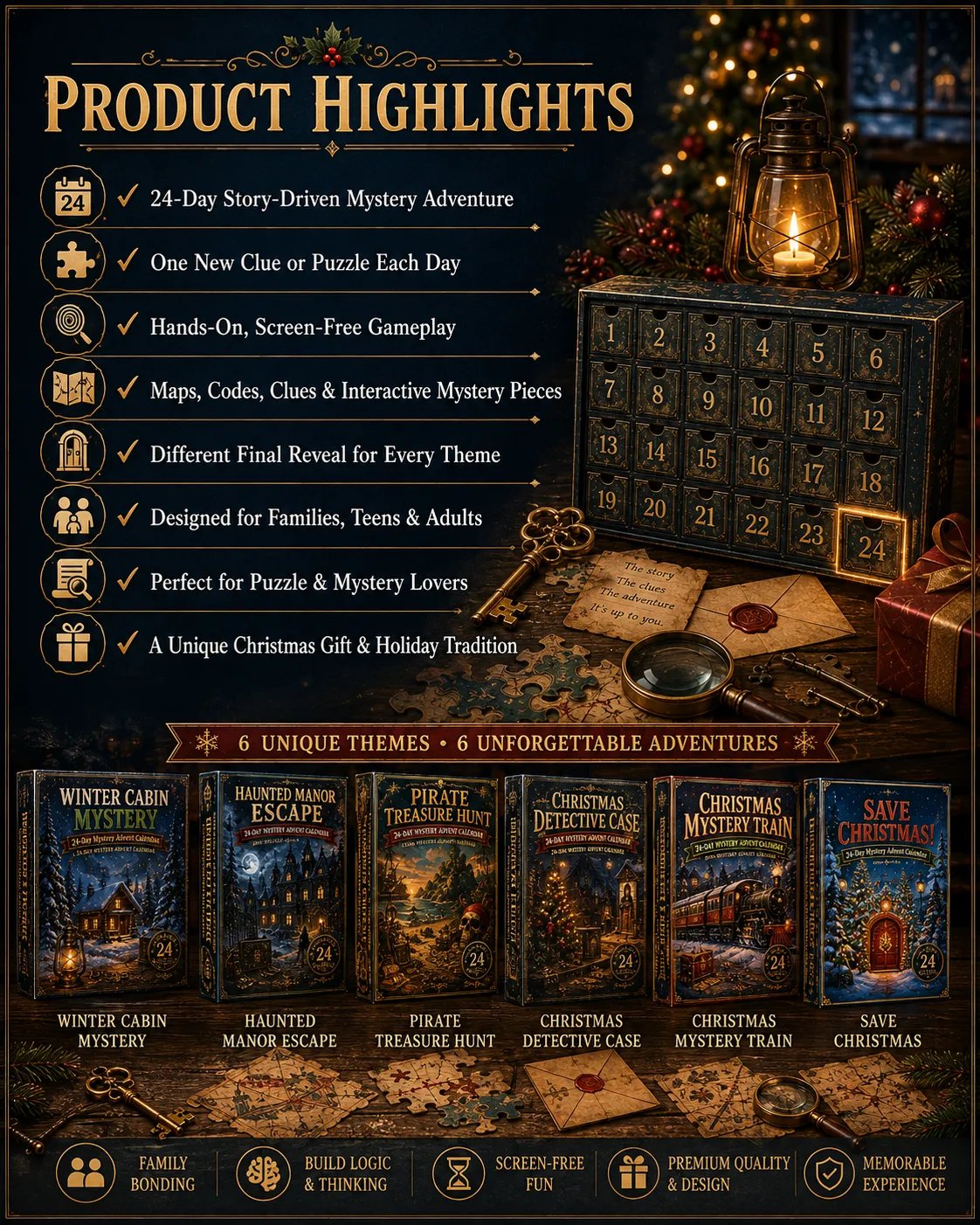 24-Day Mystery Advent Calendar Product Highlights