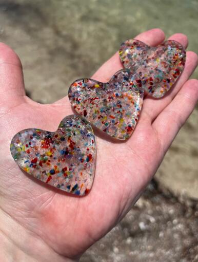 Glass Heart, Fused Glass Pocket Heart