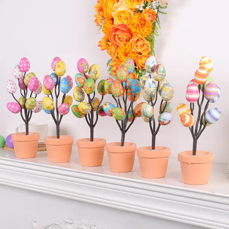Easter Printed Egg Potted Plant