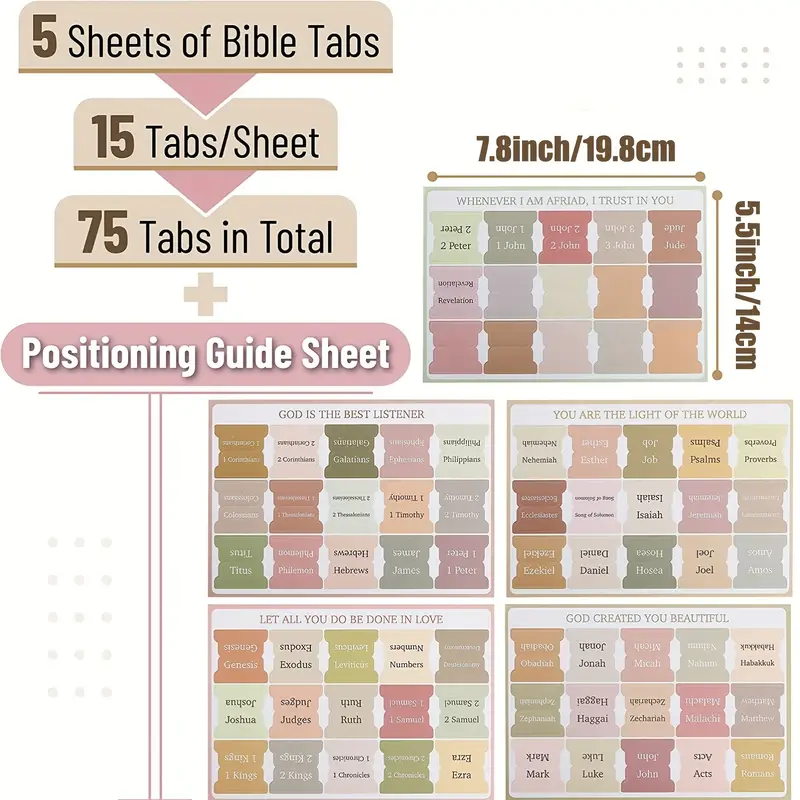 📓Bible Sticky Index Tabs（5 Pcs）