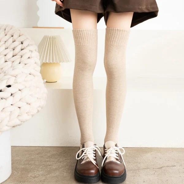 Women's thermal Winter fleece over knee socks