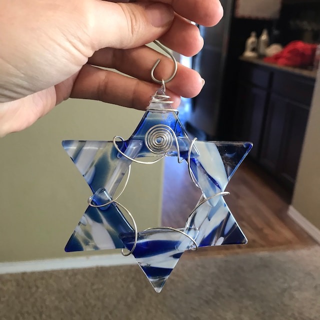 🌞Hanukkah-Decoration🌟Glass Star of David