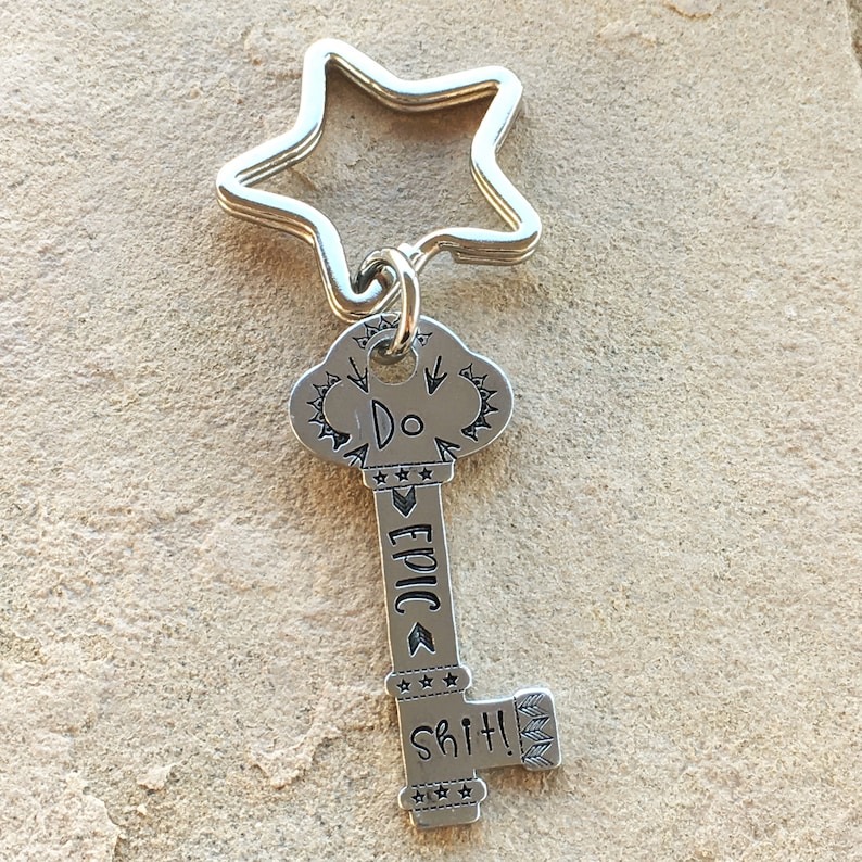✨Funny Handstamped Key Chain