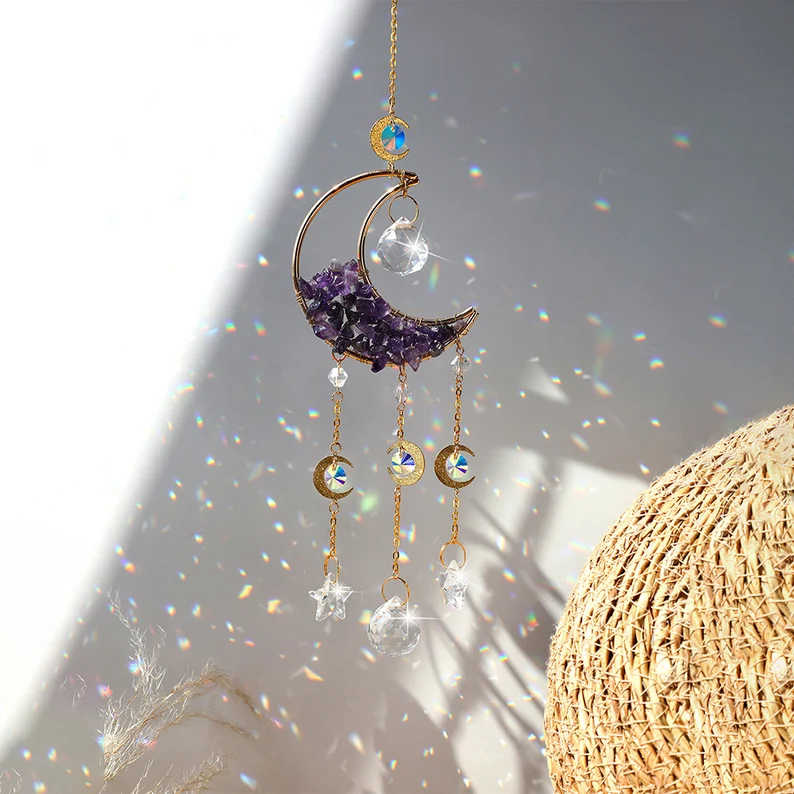 Suncatcher Moon Crystal Decor