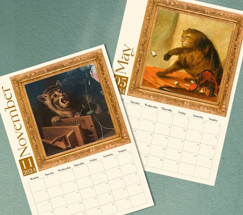 🐈Weird Medieval Cats Calendar 2024