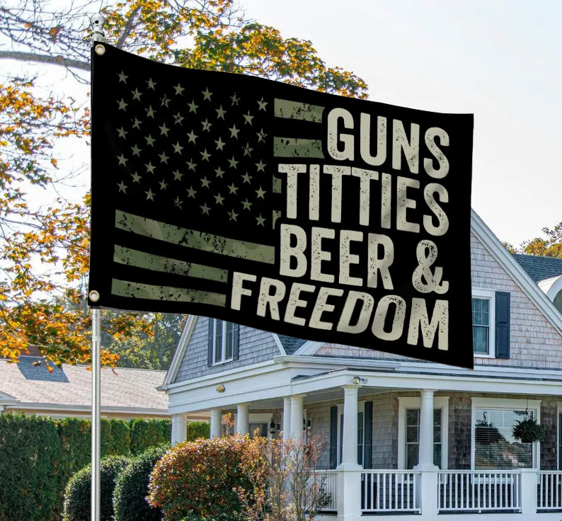 Beer, Guns, & Freedom - American Flag Gift🎁