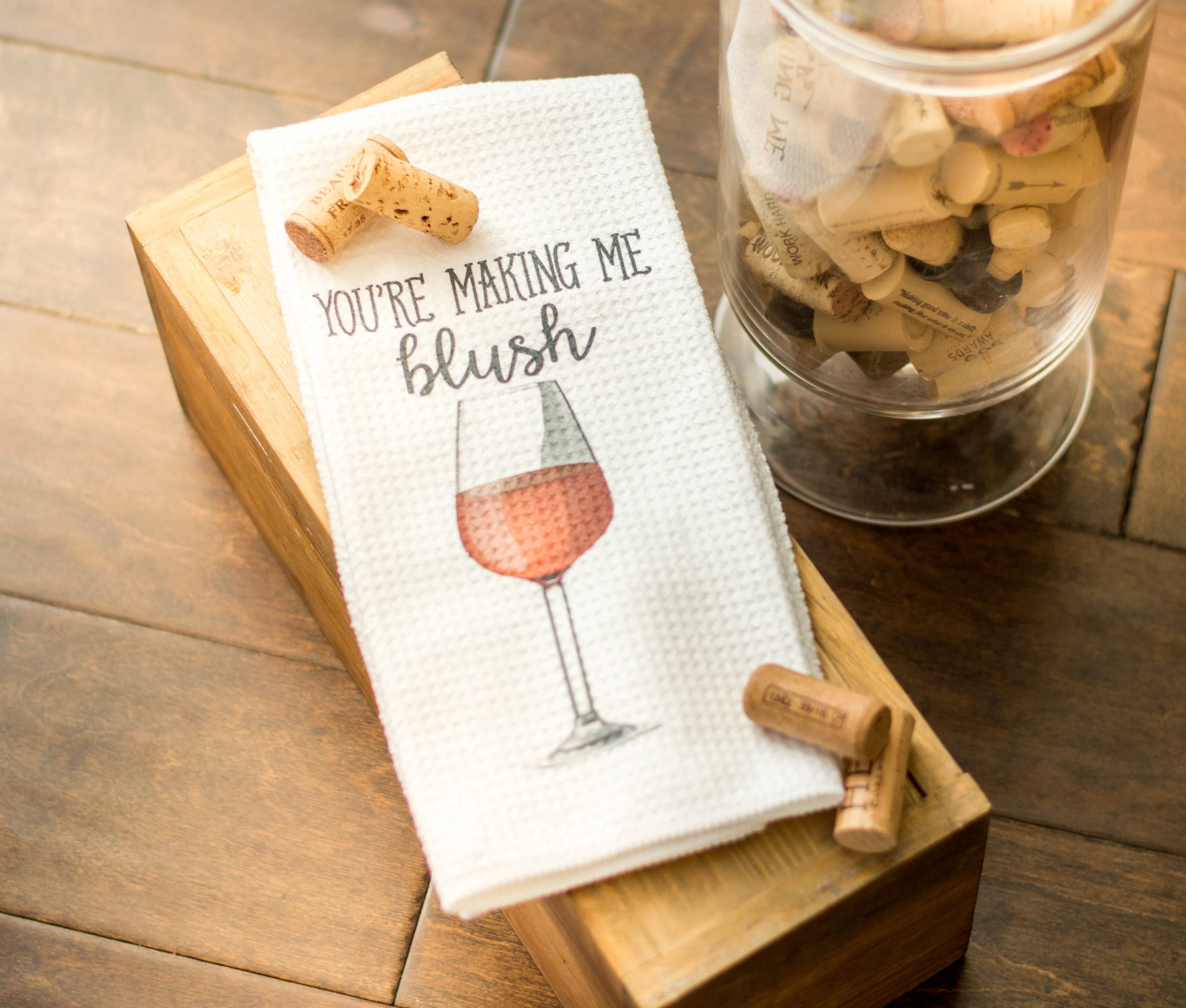 Wine Glasses - Funny Dish Towels for Hostess