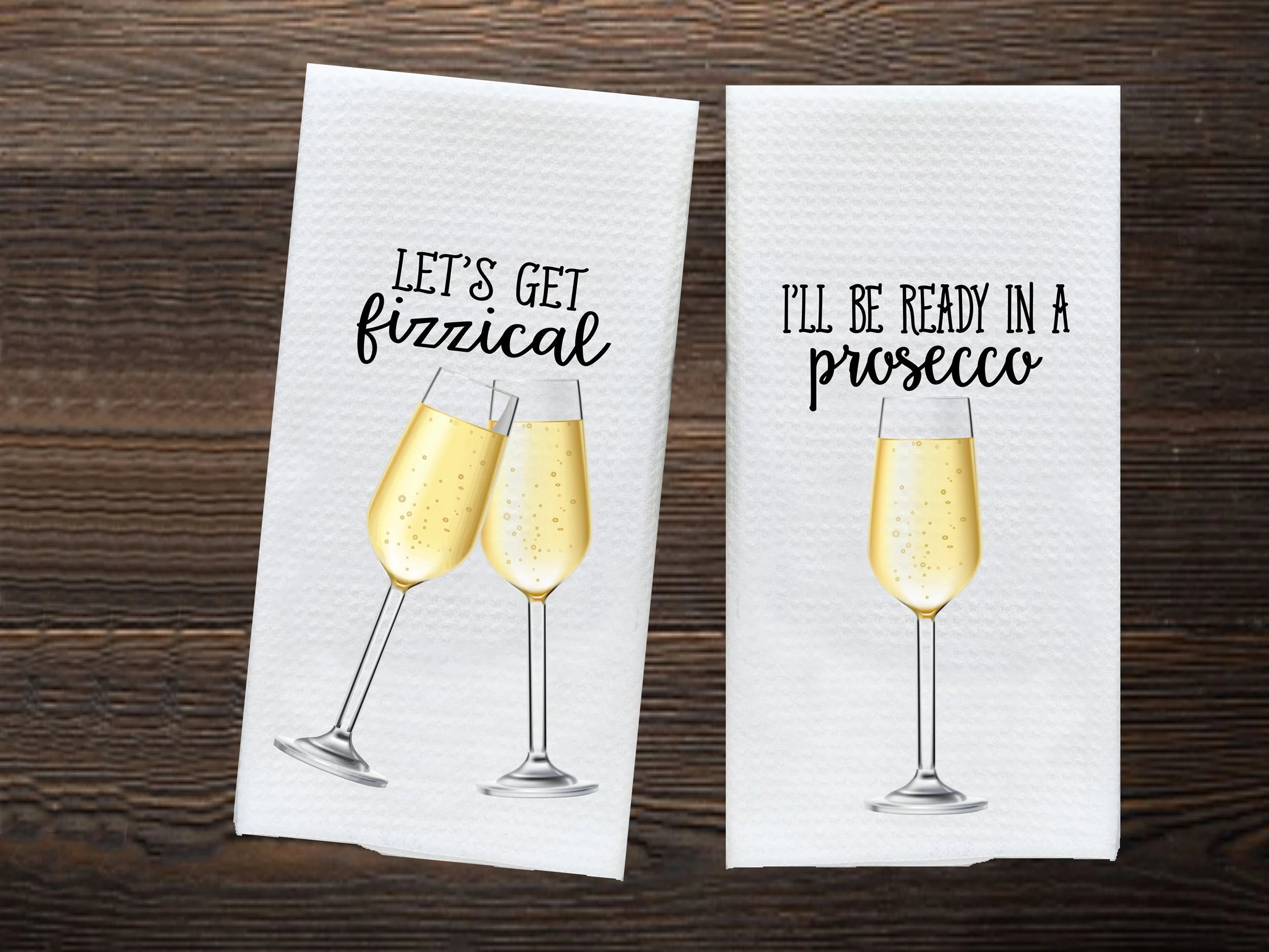 Wine Glasses - Funny Dish Towels for Hostess