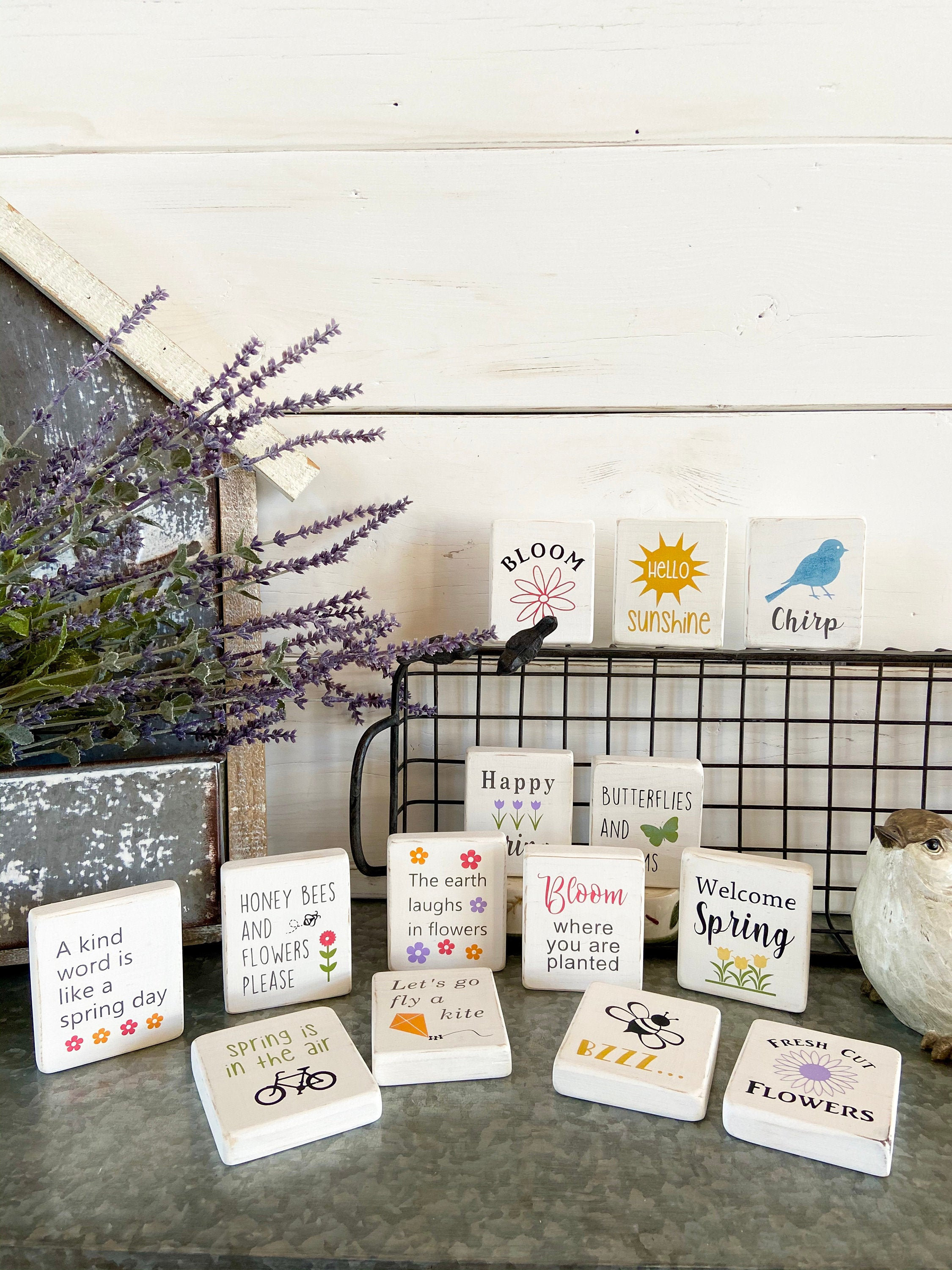 Spring mini wood signs