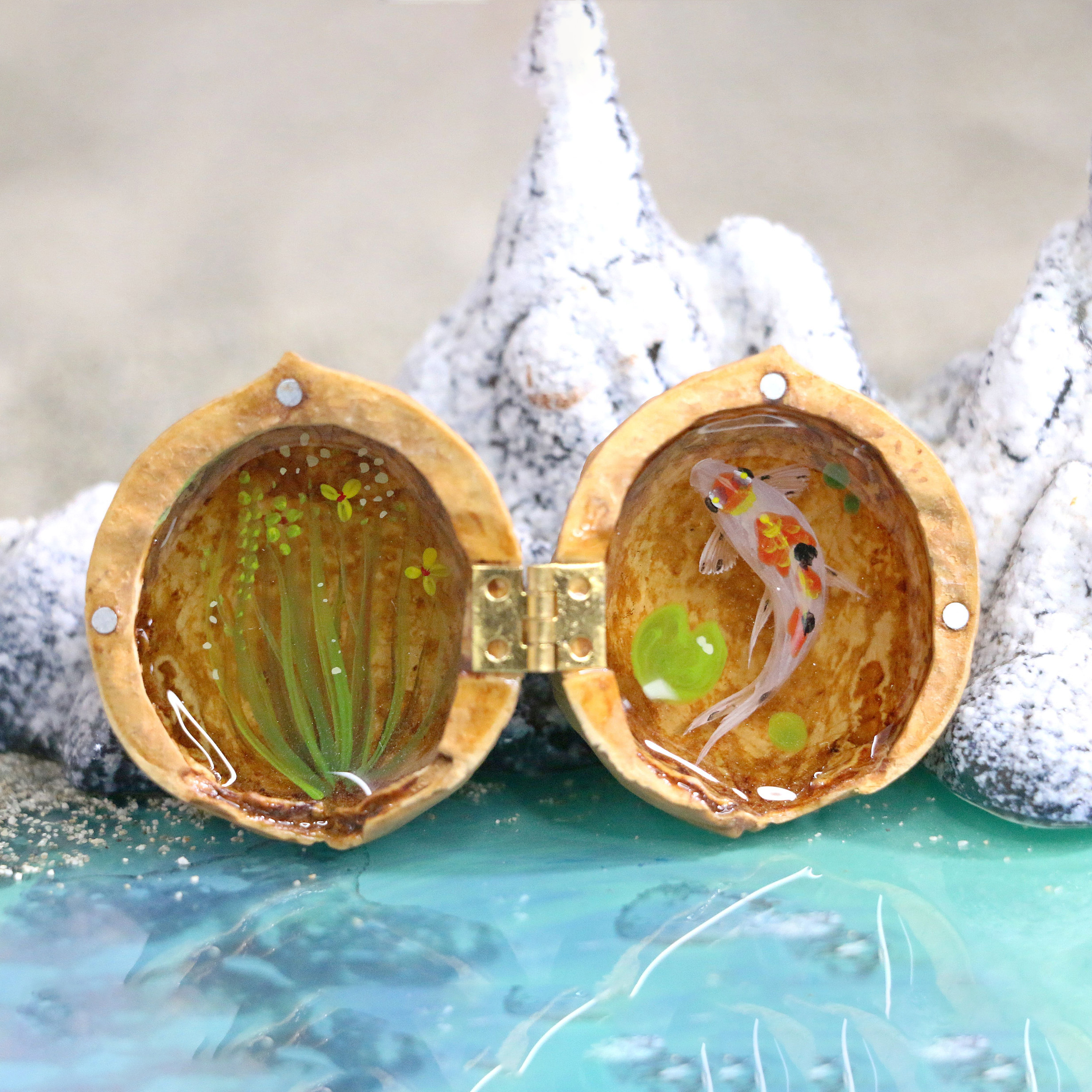 ✨Cute Mini Koi Fish Resin Painting