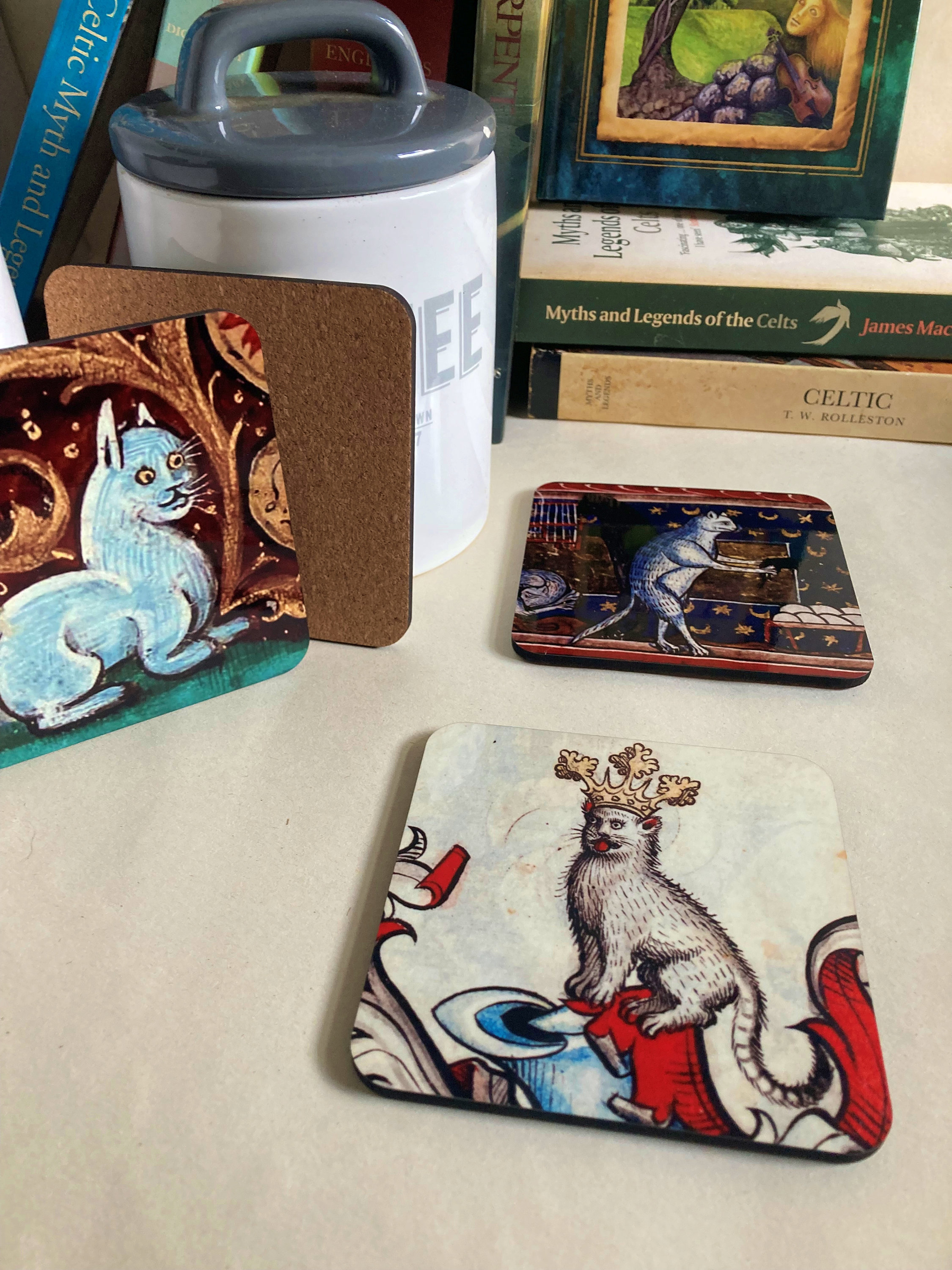 Medieval Cat coasters