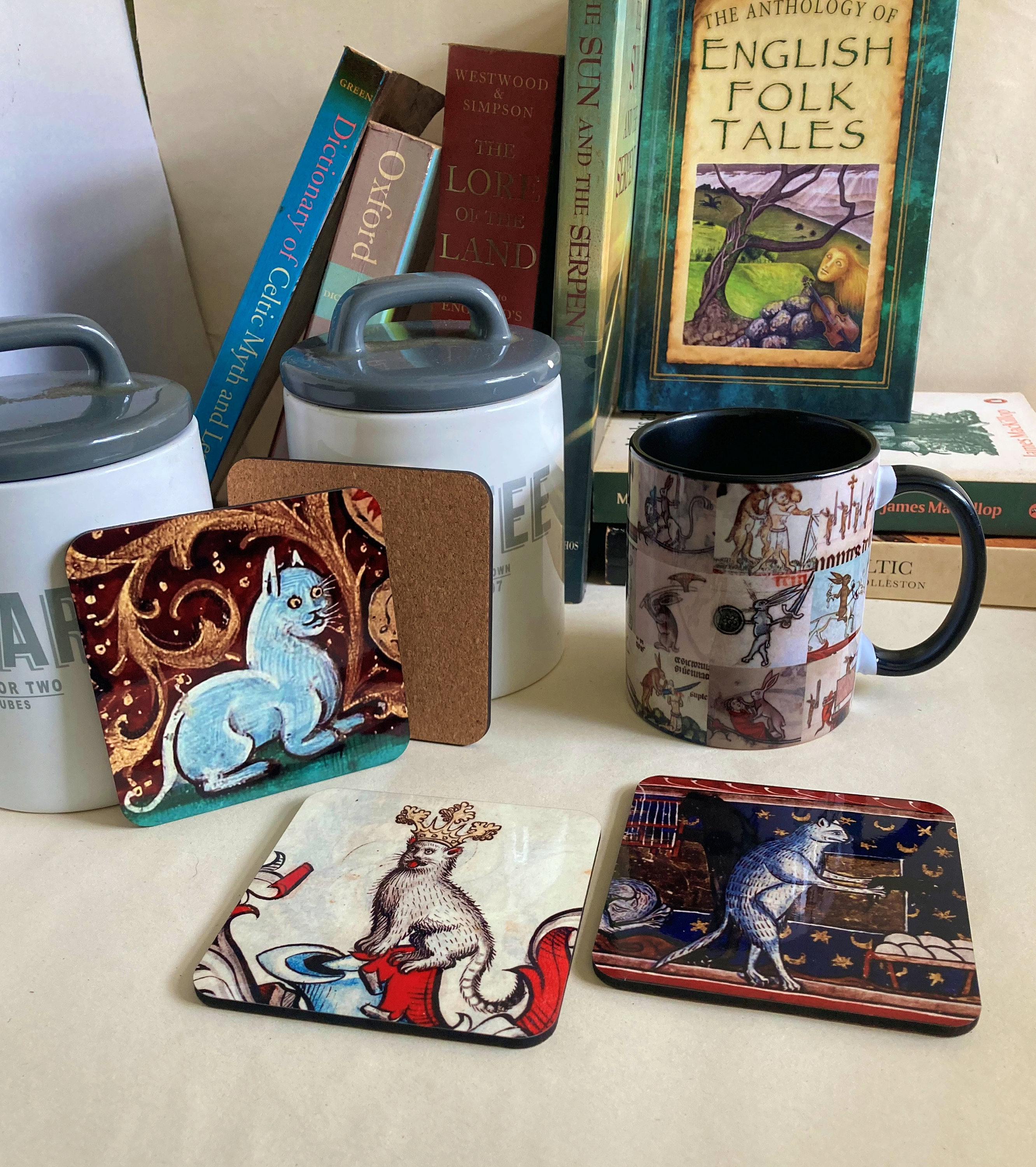 Medieval Cat coasters