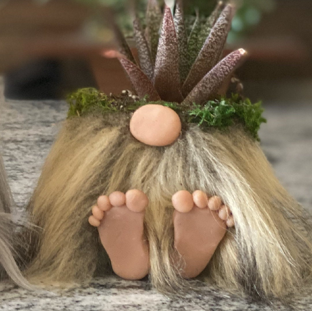 Magic Gnome With Feet Clay Pots