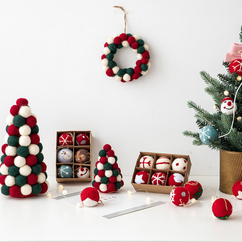 Handmade Felted Balls Xmas Home Decor