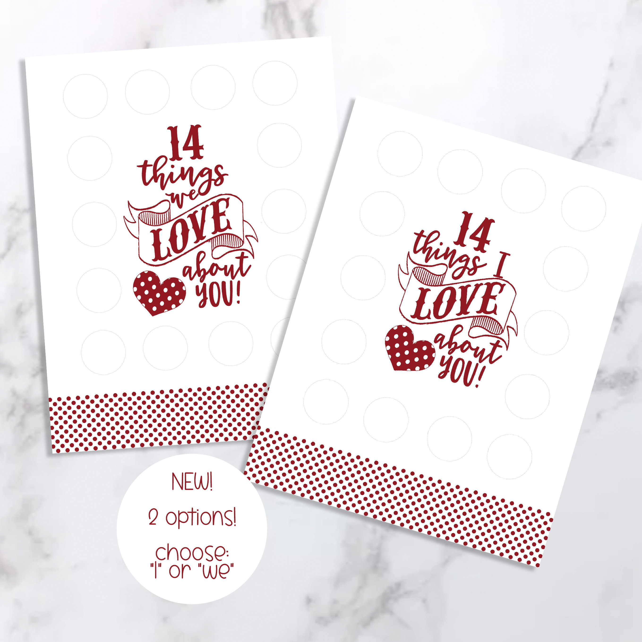 Valentine's Scratch Off Advent "14 things I love about you!"
