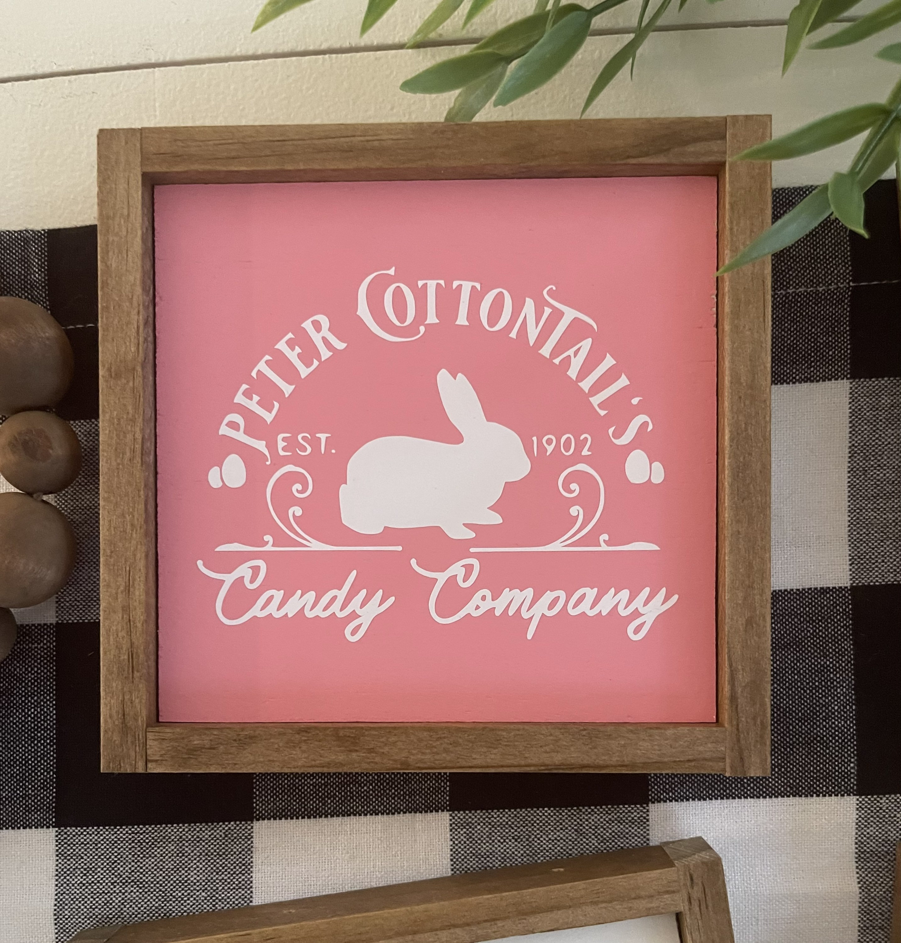 Easter wooden signs bunny with glasses 