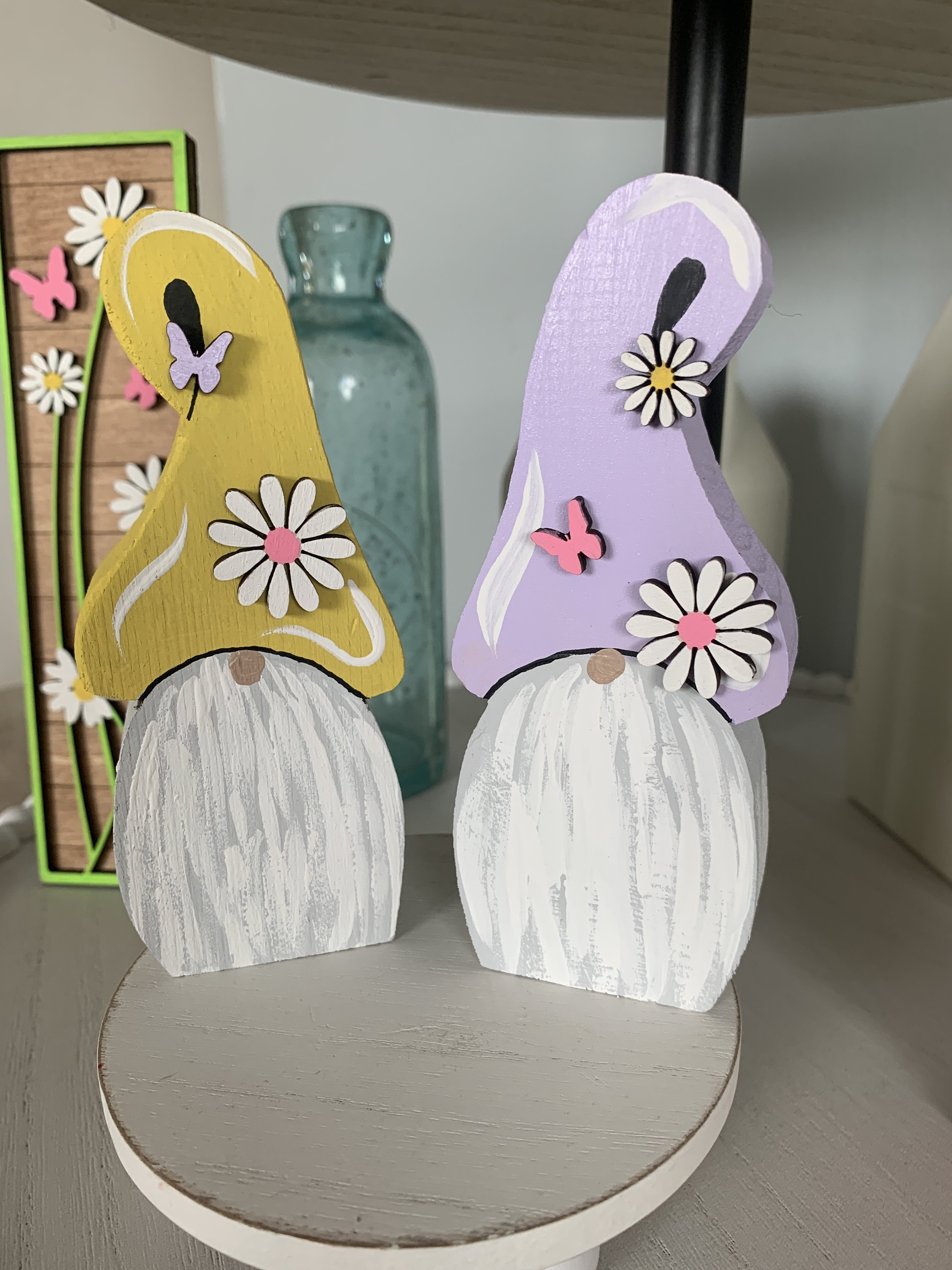 Spring Gnome Tiered Tray Decor