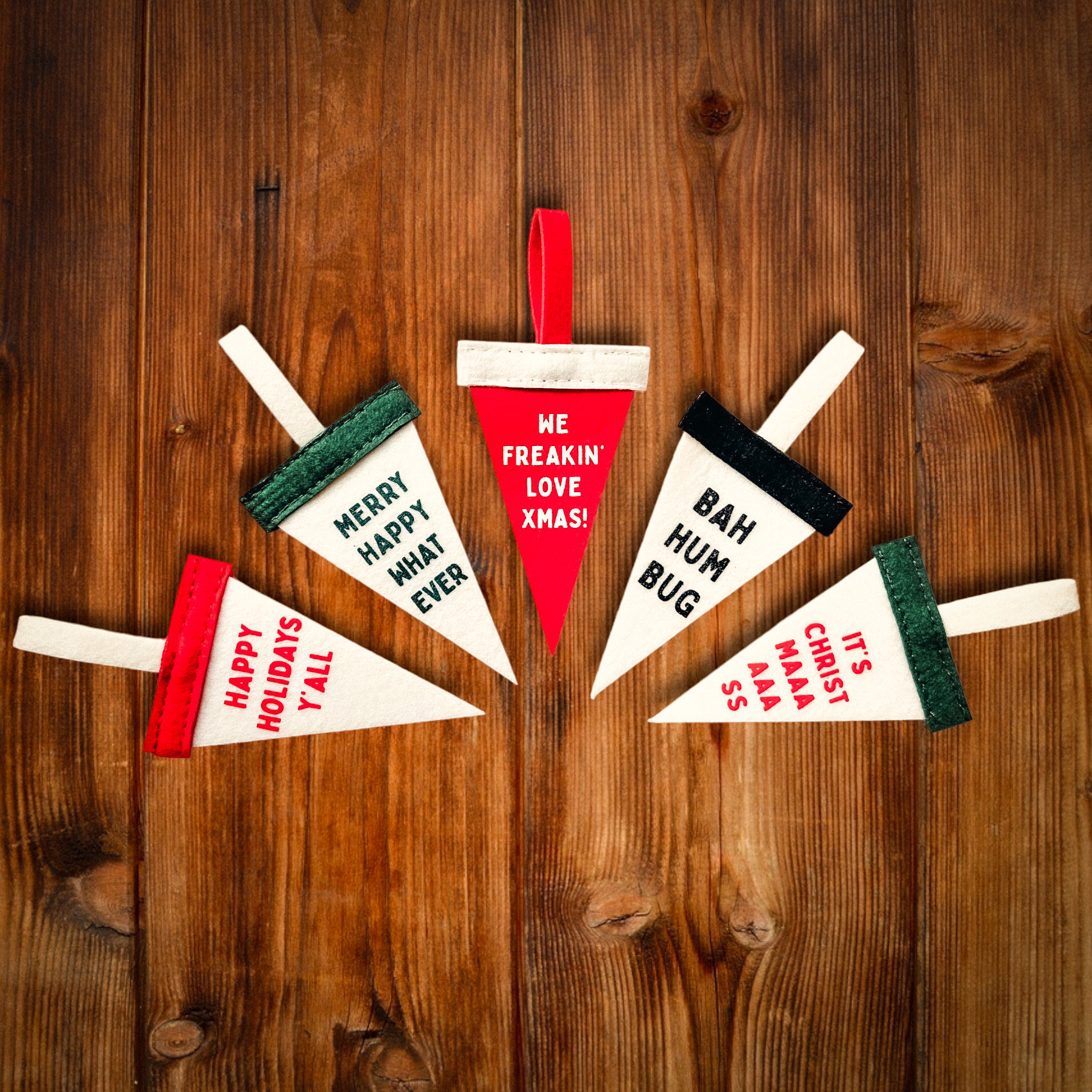 Mini Pennant Christmas Tree Decorations