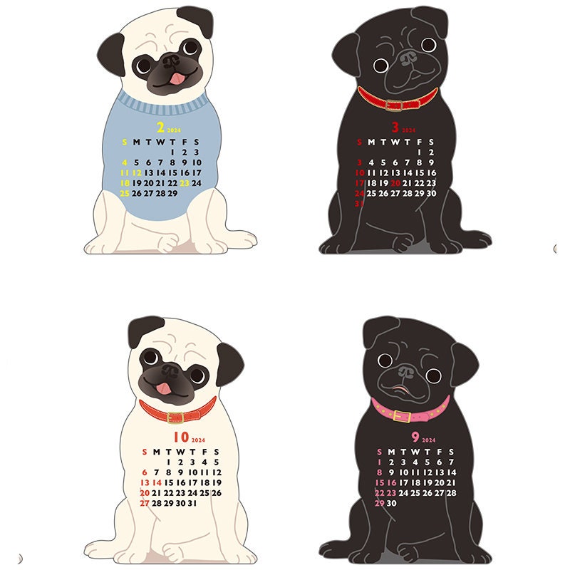 🐶Pug Calendar Mini 2024