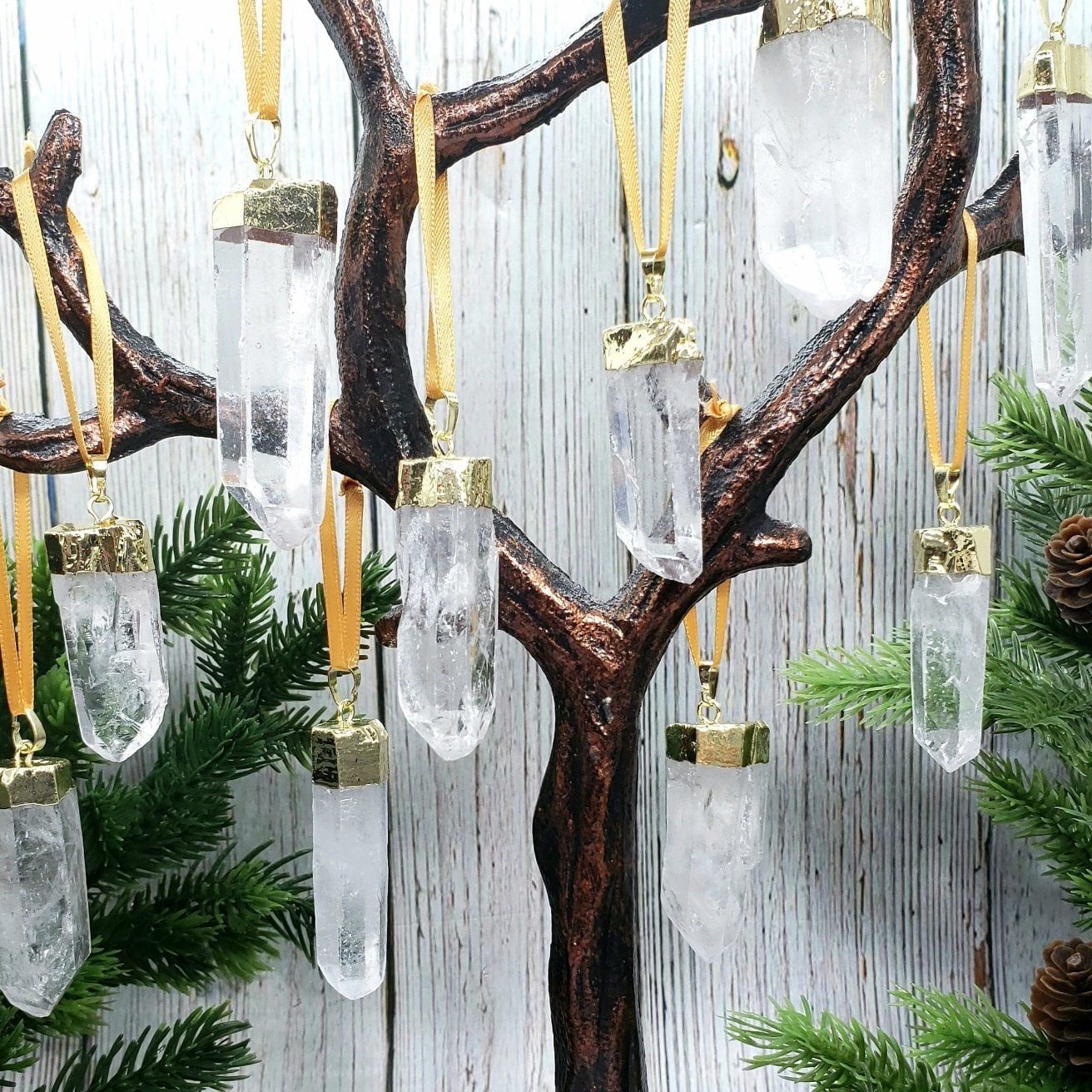 Clear Quartz Crystal Tree Ornament