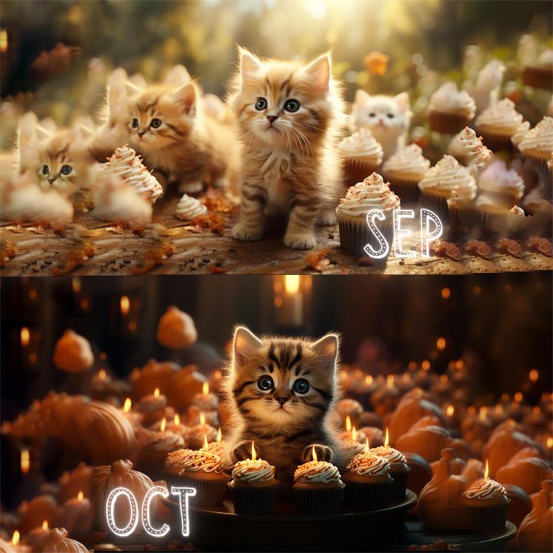 🐱Interesting 2024 Gifts🎁-Cute Cake Cat Calendar 2024📅