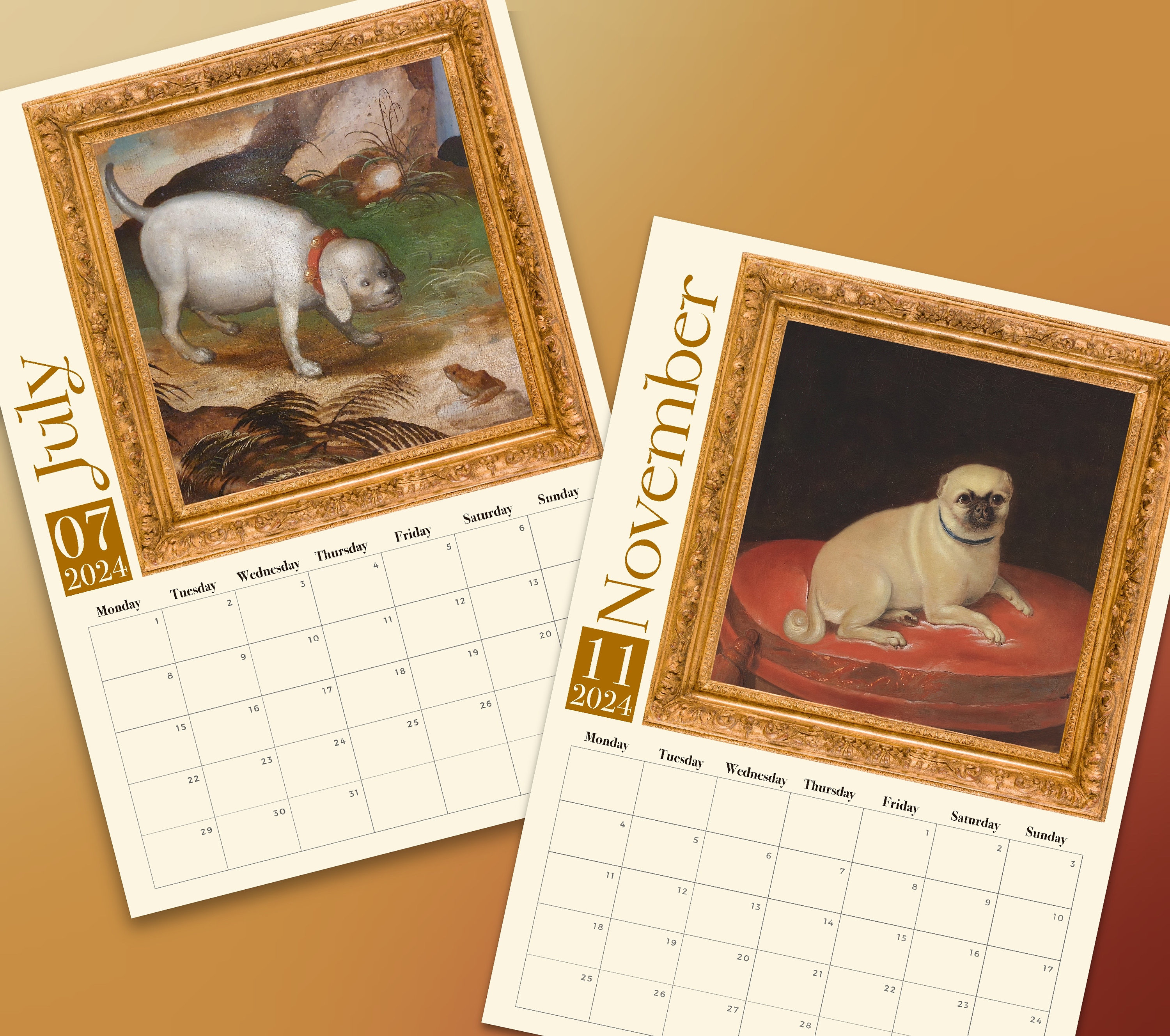 Weird Renaissance Dogs 2024 Wall Calendar