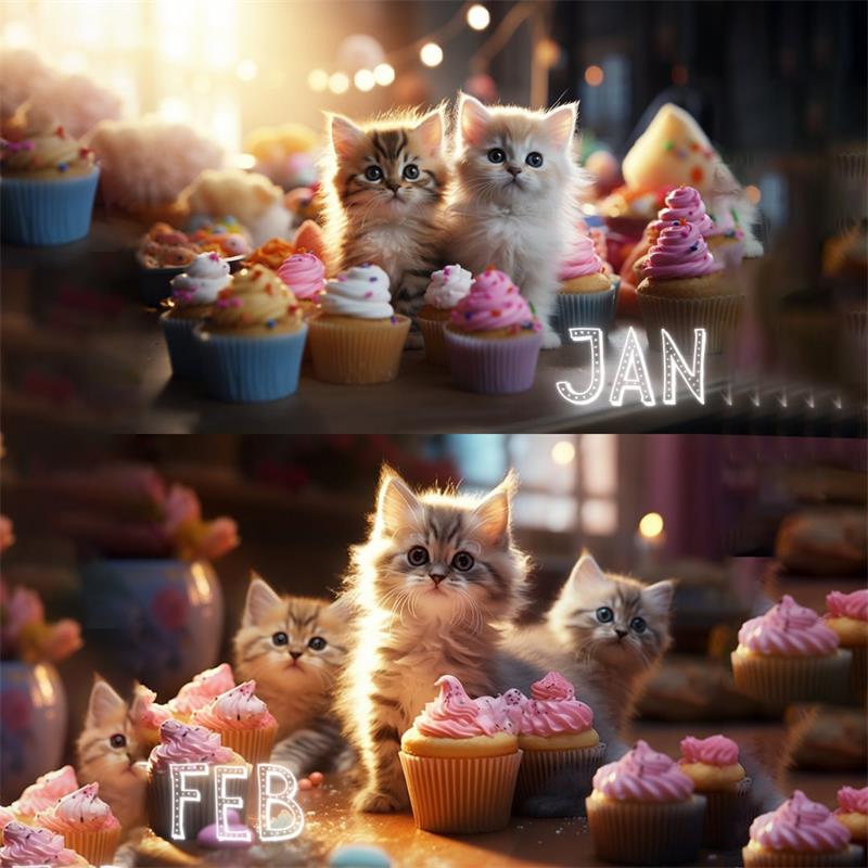 🐱Interesting 2024 Gifts🎁-Cute Cake Cat Calendar 2024📅