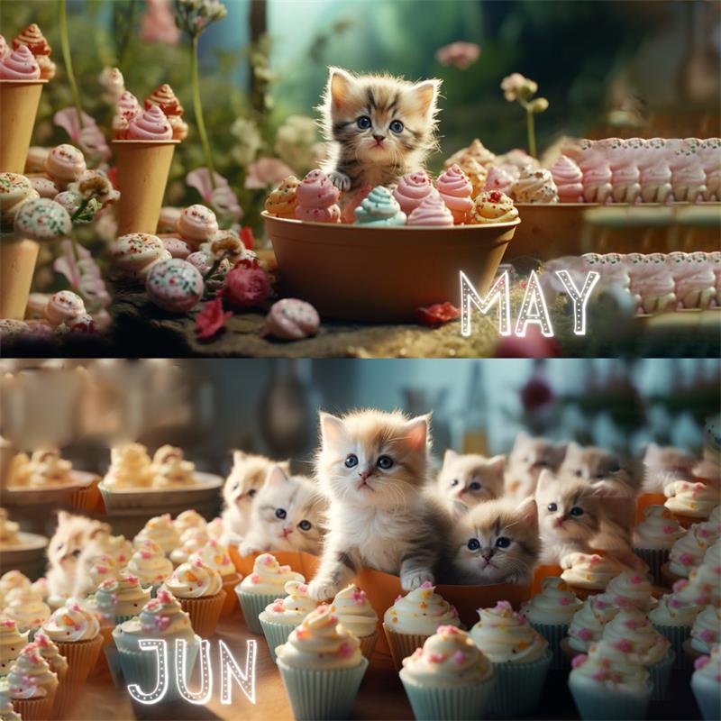 🐱Interesting 2024 Gifts🎁-Cute Cake Cat Calendar 2024📅