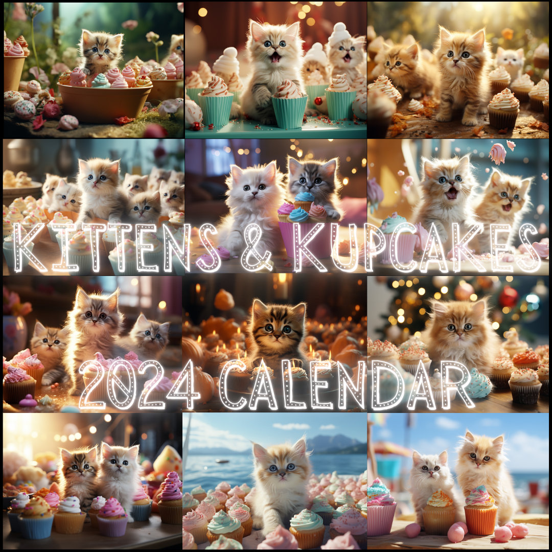 🎀Interesting 2024 Gifts🎁-🐱Cute Cake Cat Calendar 2024📅