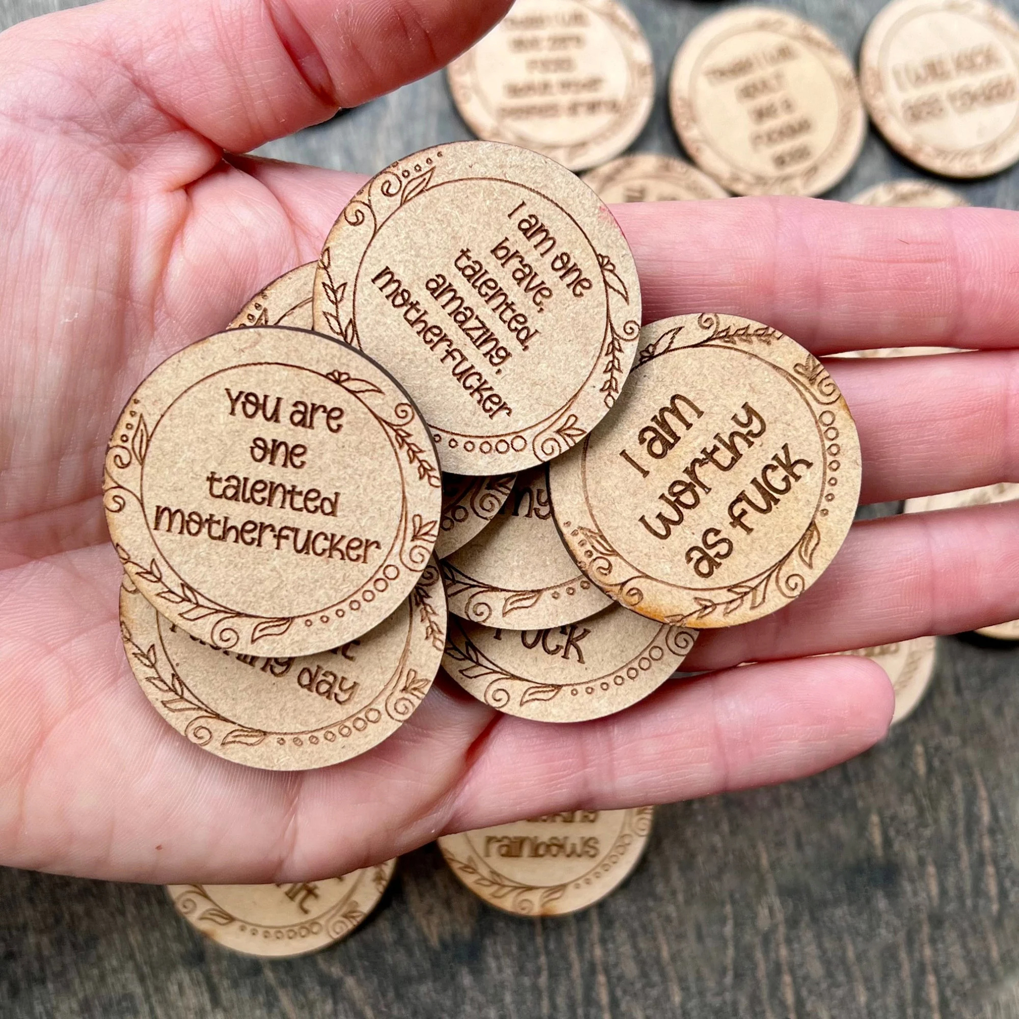 Funny Sweary Affirmation Token Set