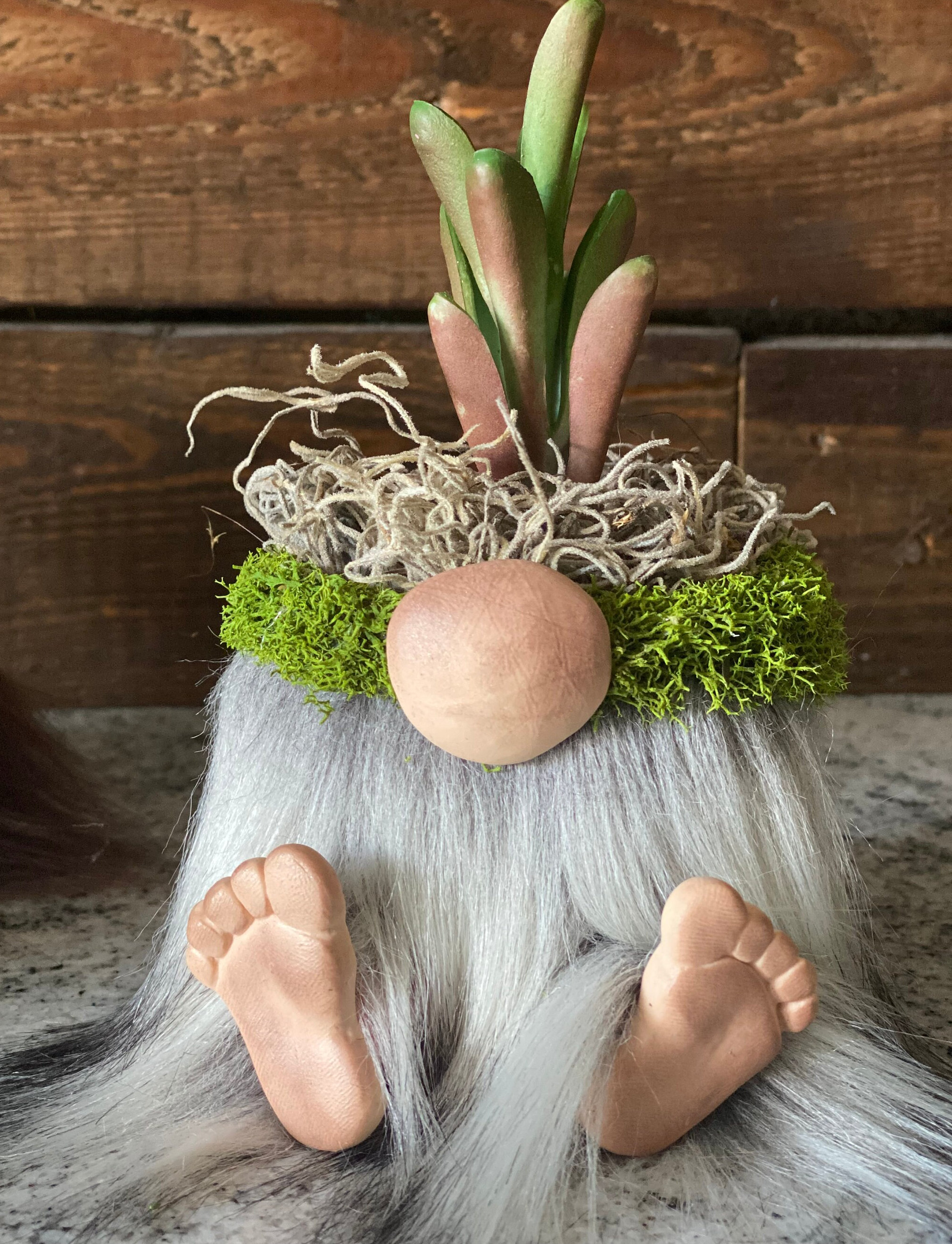 Magic Gnome With Feet Clay Pots