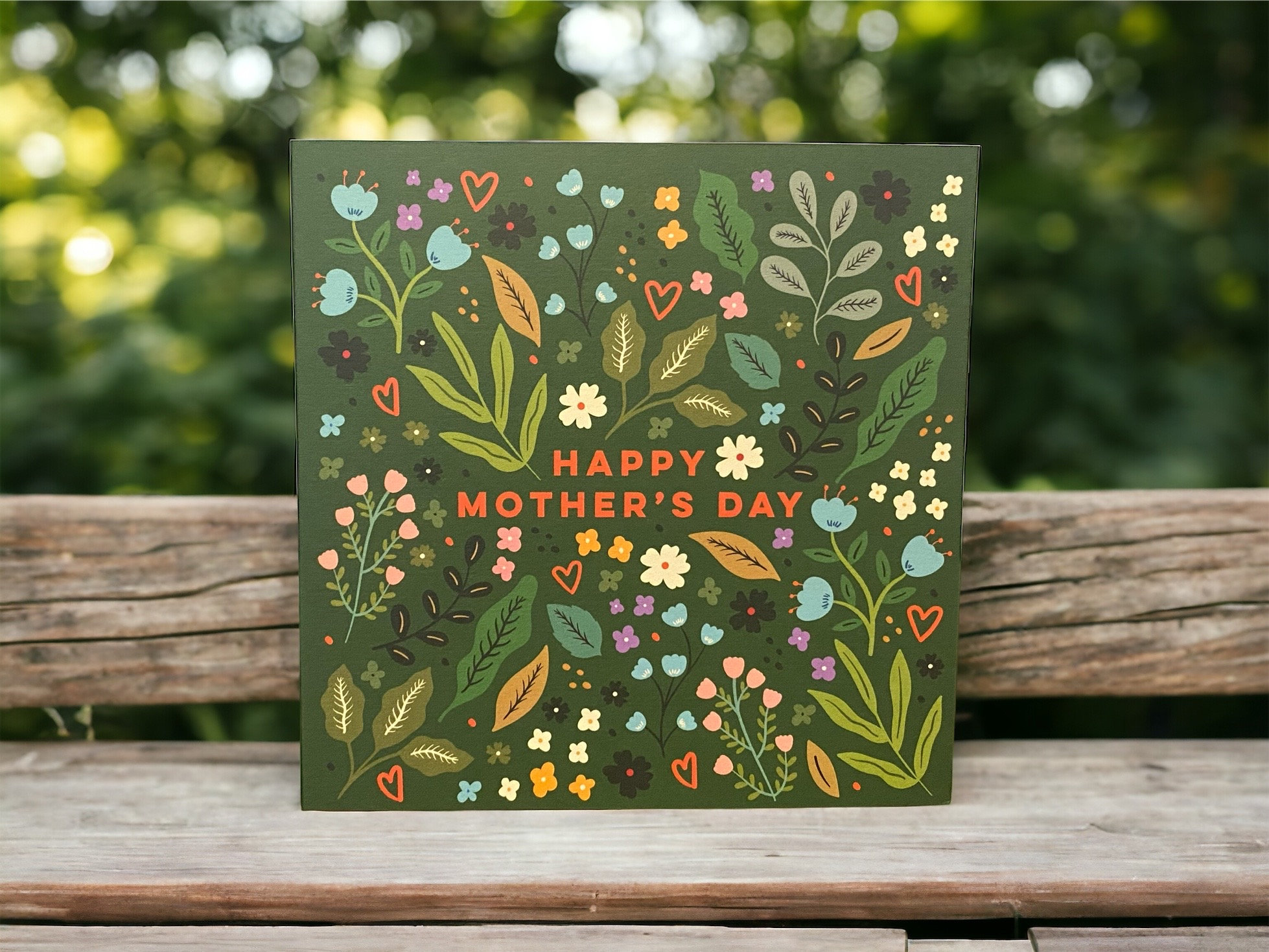 Vibrant Flowers and Leaves Mother’s Day Wooden Sign