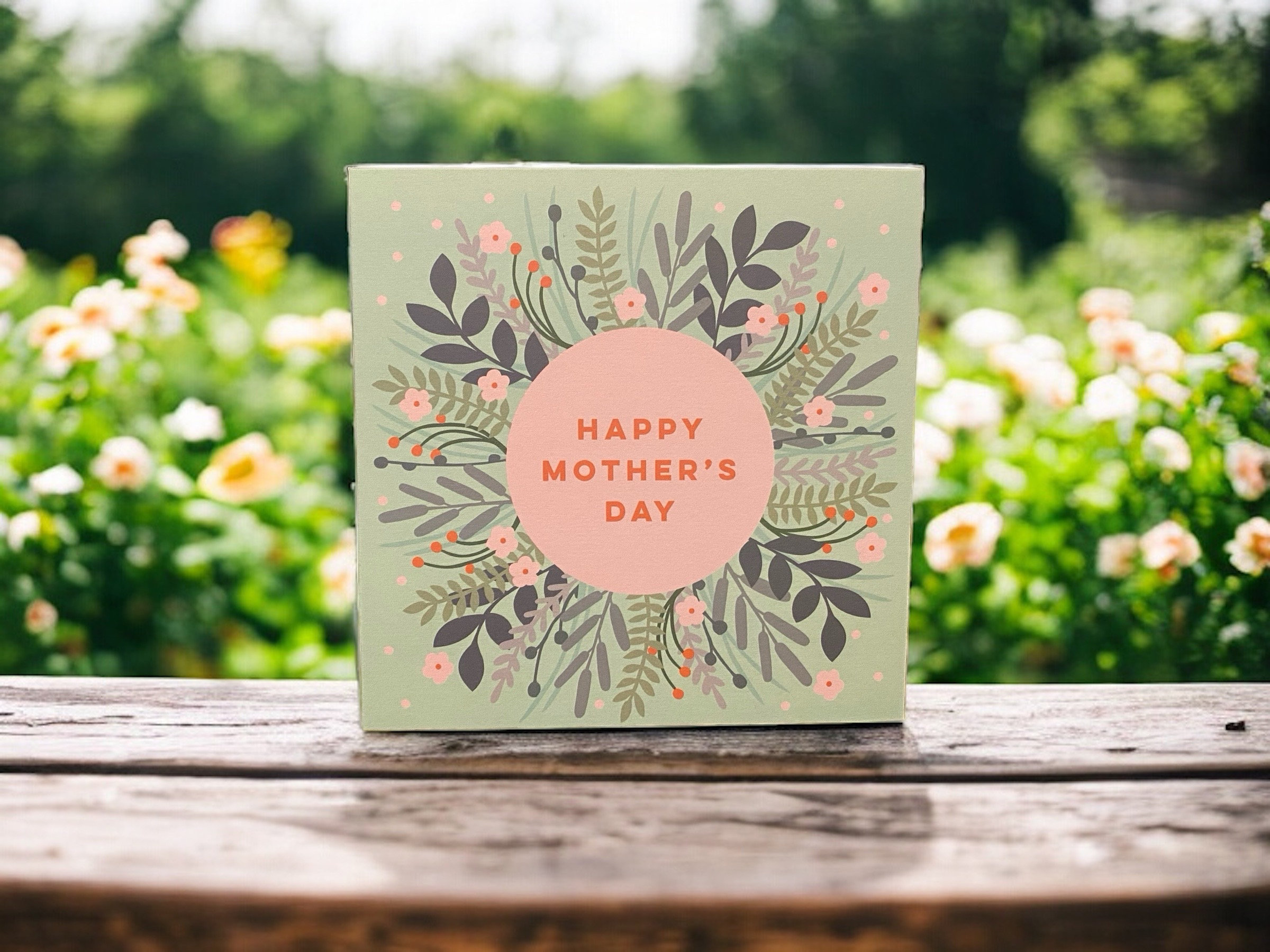 Vibrant Flowers and Leaves Mother’s Day Wooden Sign