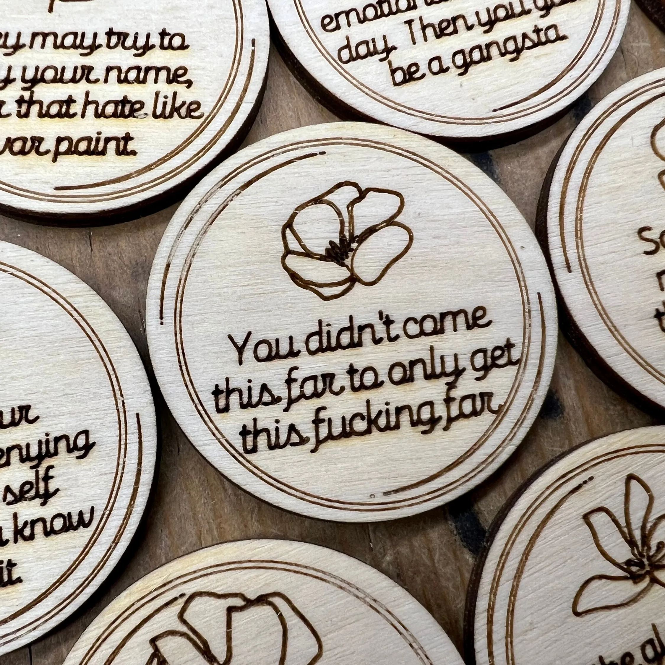 🙌Improper affirmation wooden sign【A set of 31 pieces】