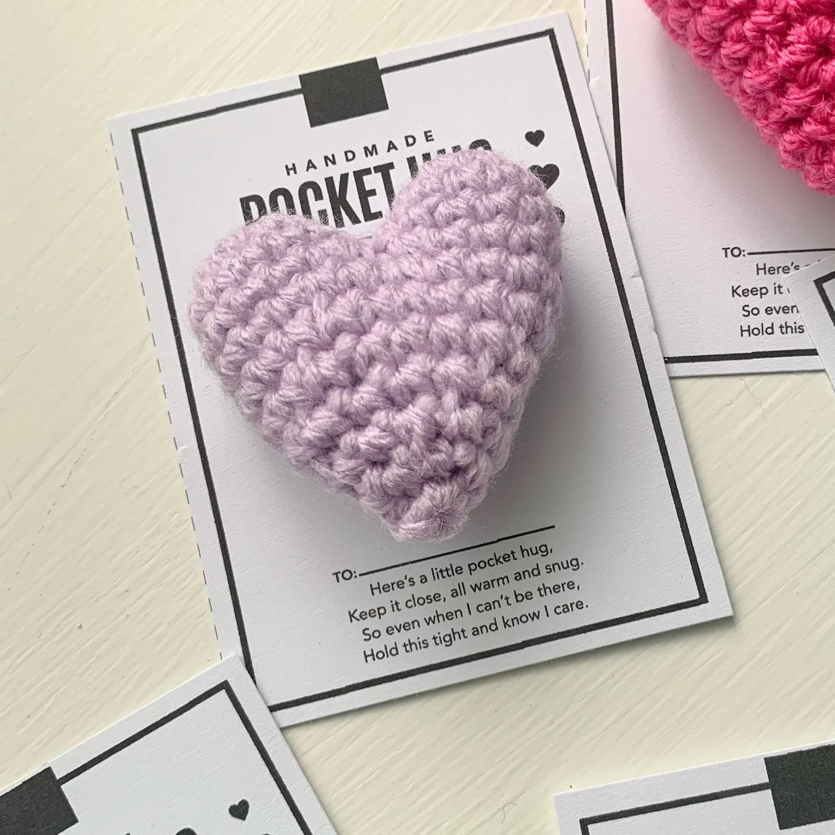 Pocket Hug-Crocheted Heart
