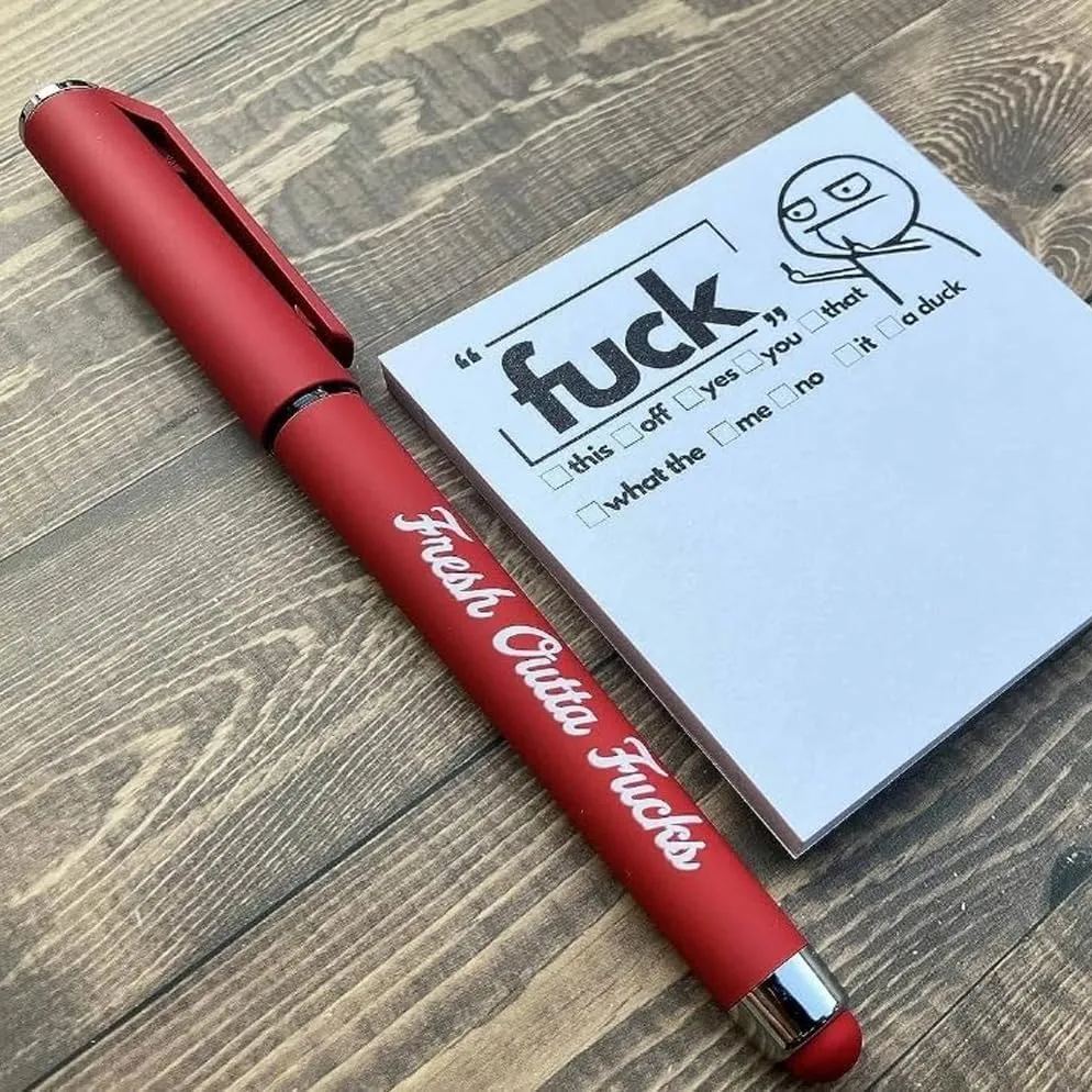 🤣Funny Spoof Post-It Notes And Pens