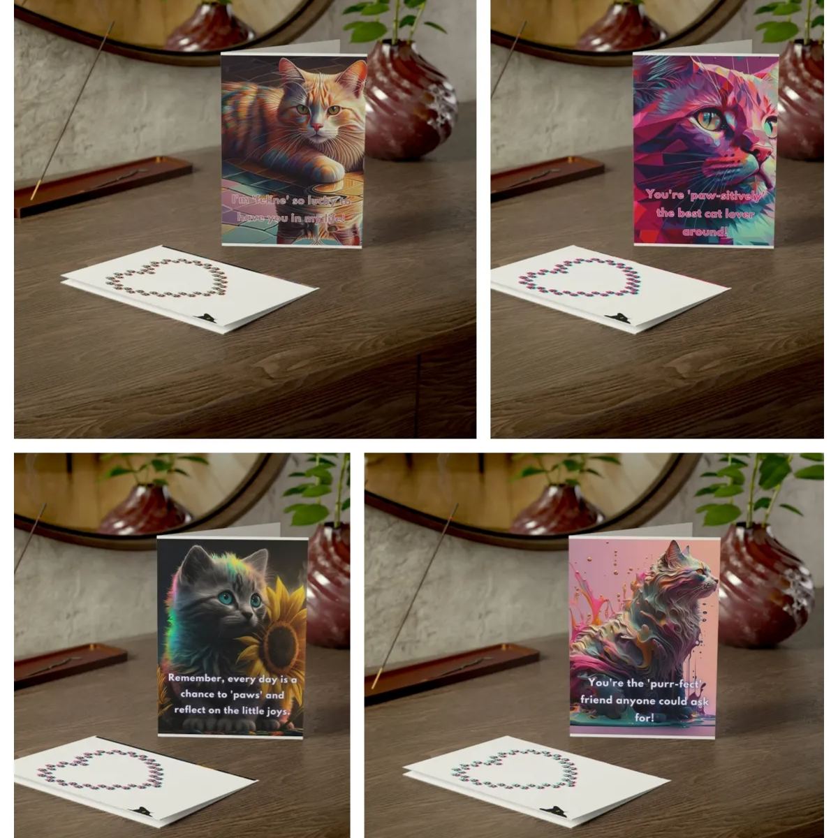 😻Colorful Emotional Support Cat Card