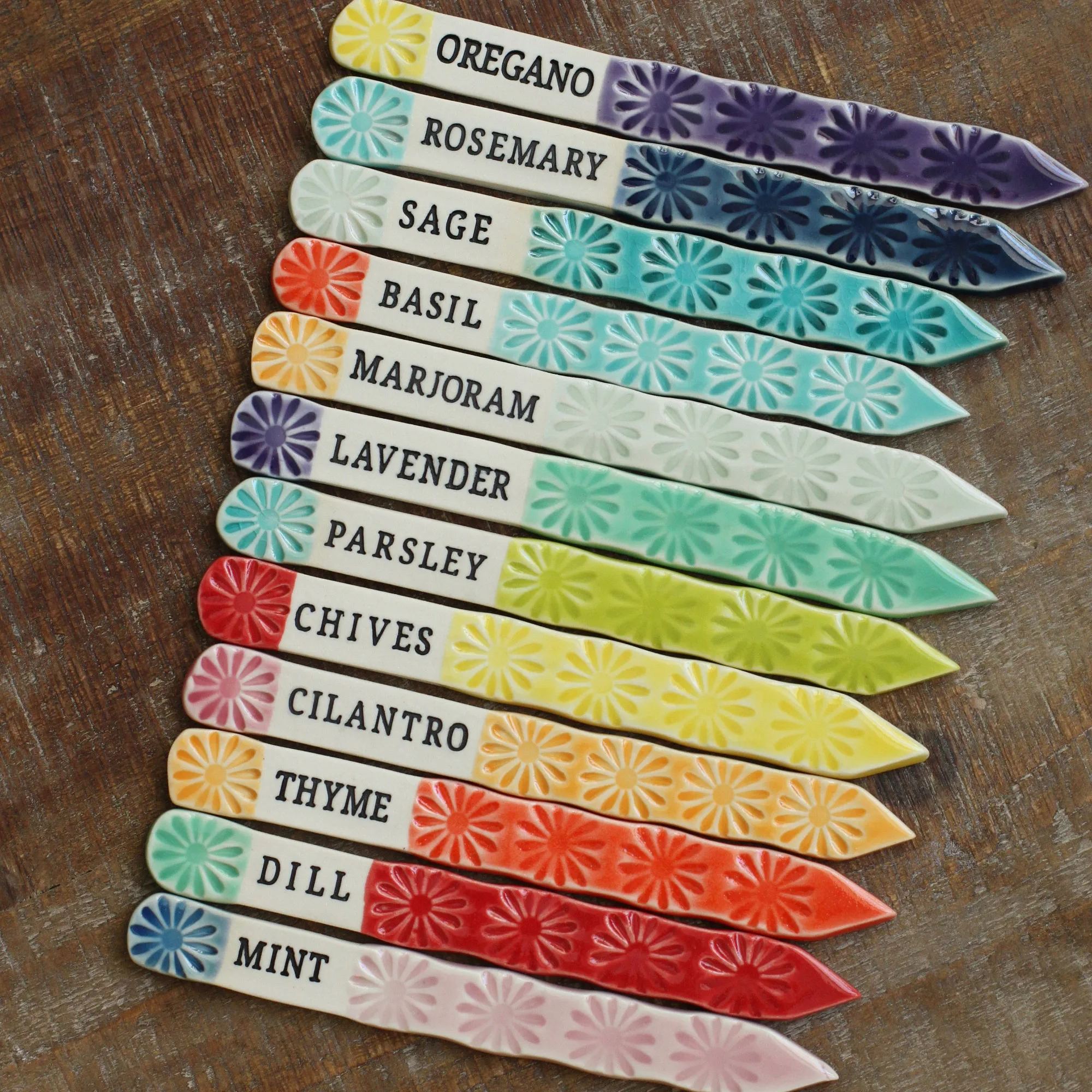 🌿Handmade Porcelain Garden Markers