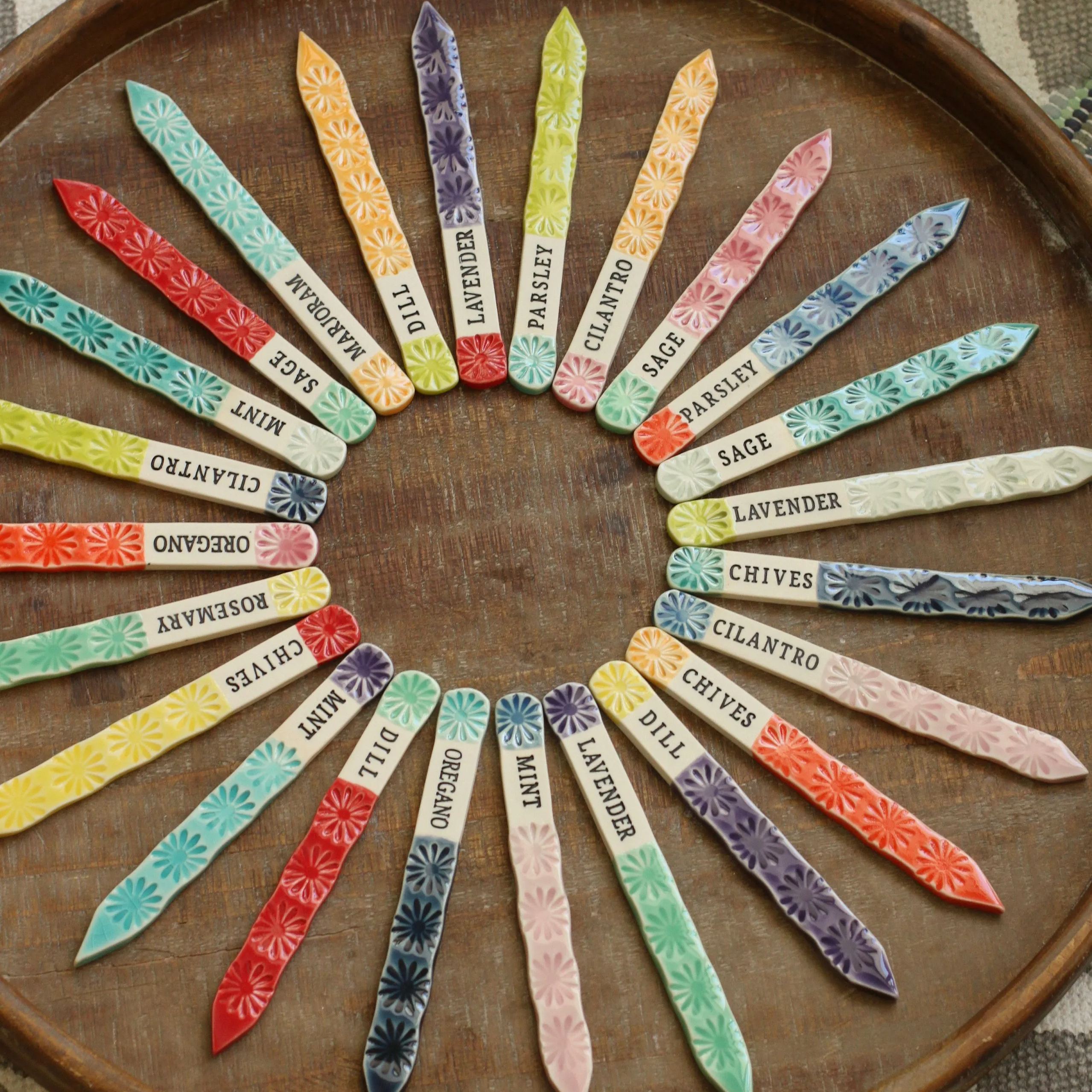 🌿Handmade Porcelain Garden Markers
