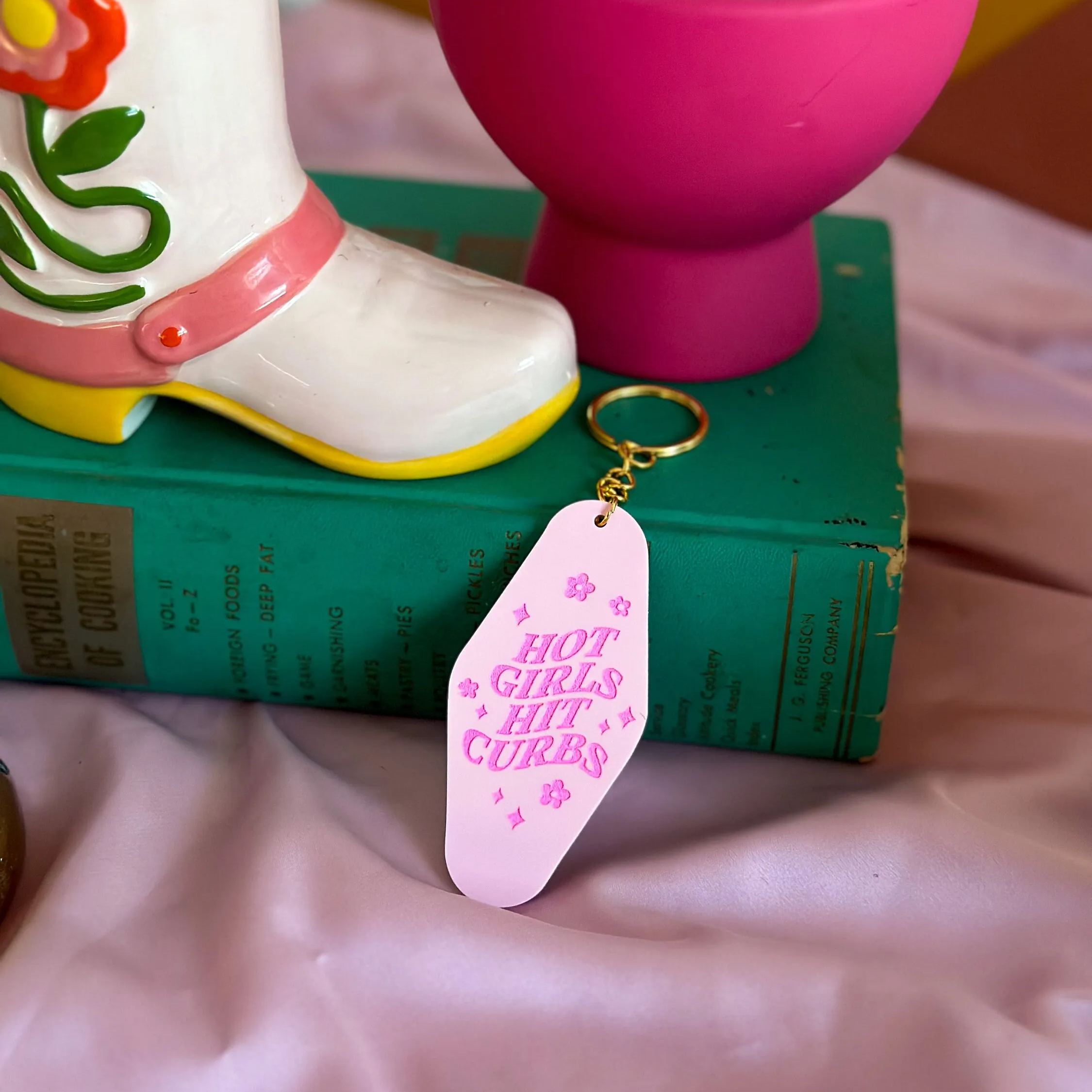 🎀Retro Funny Feminist Pink Keychain