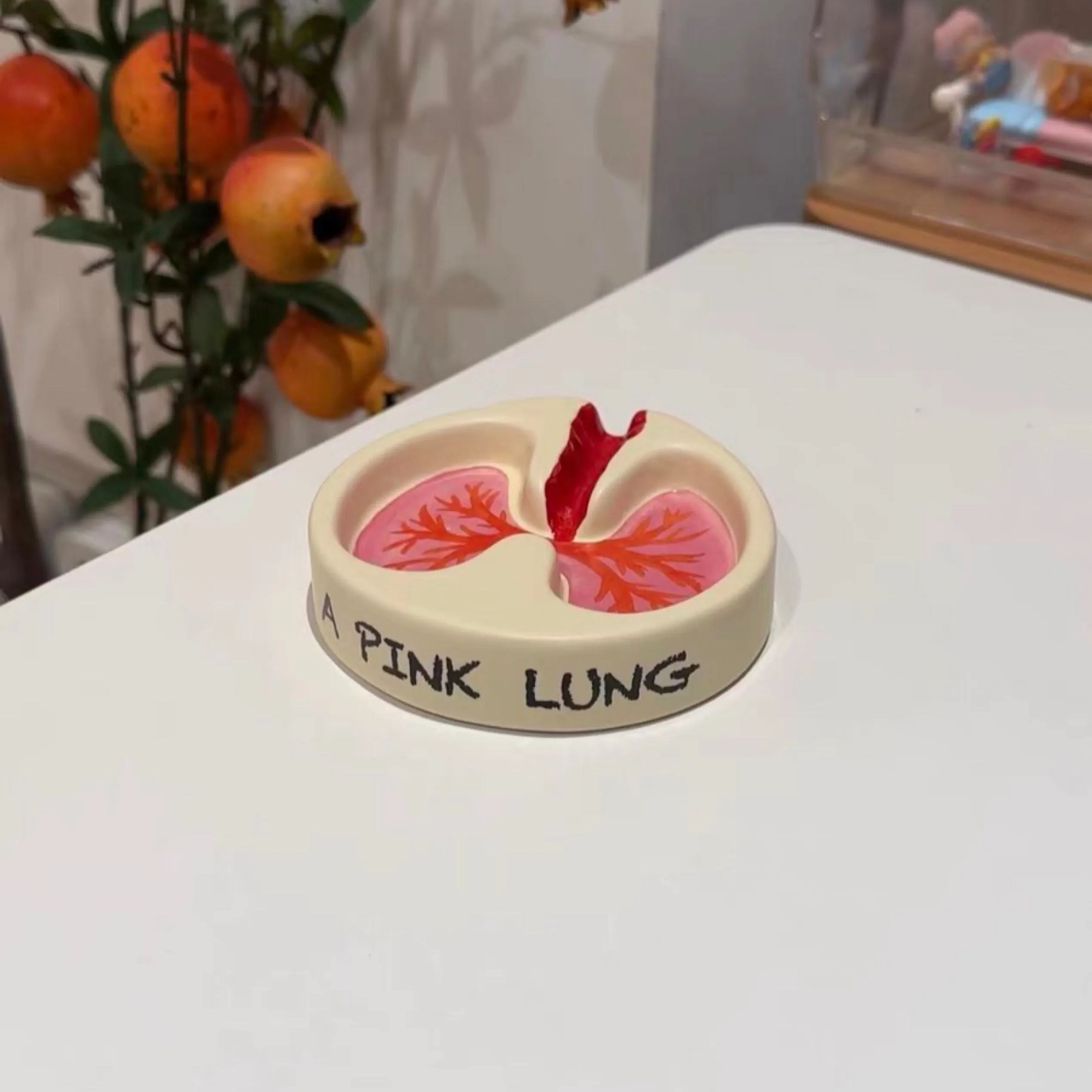 🚬Pink Lung Ashtray Ceramic Holder