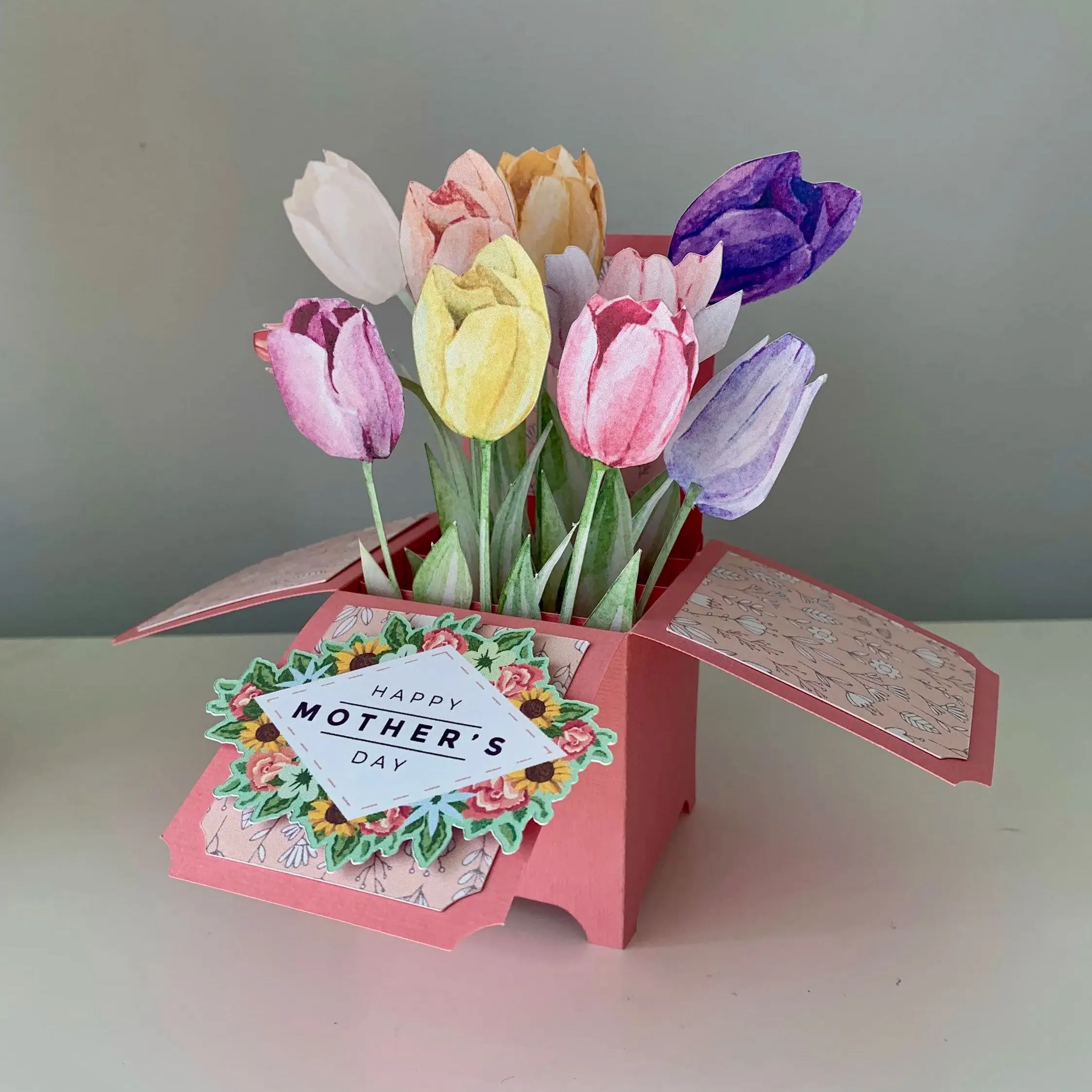 3D Pop Up Handmade Tulip Card