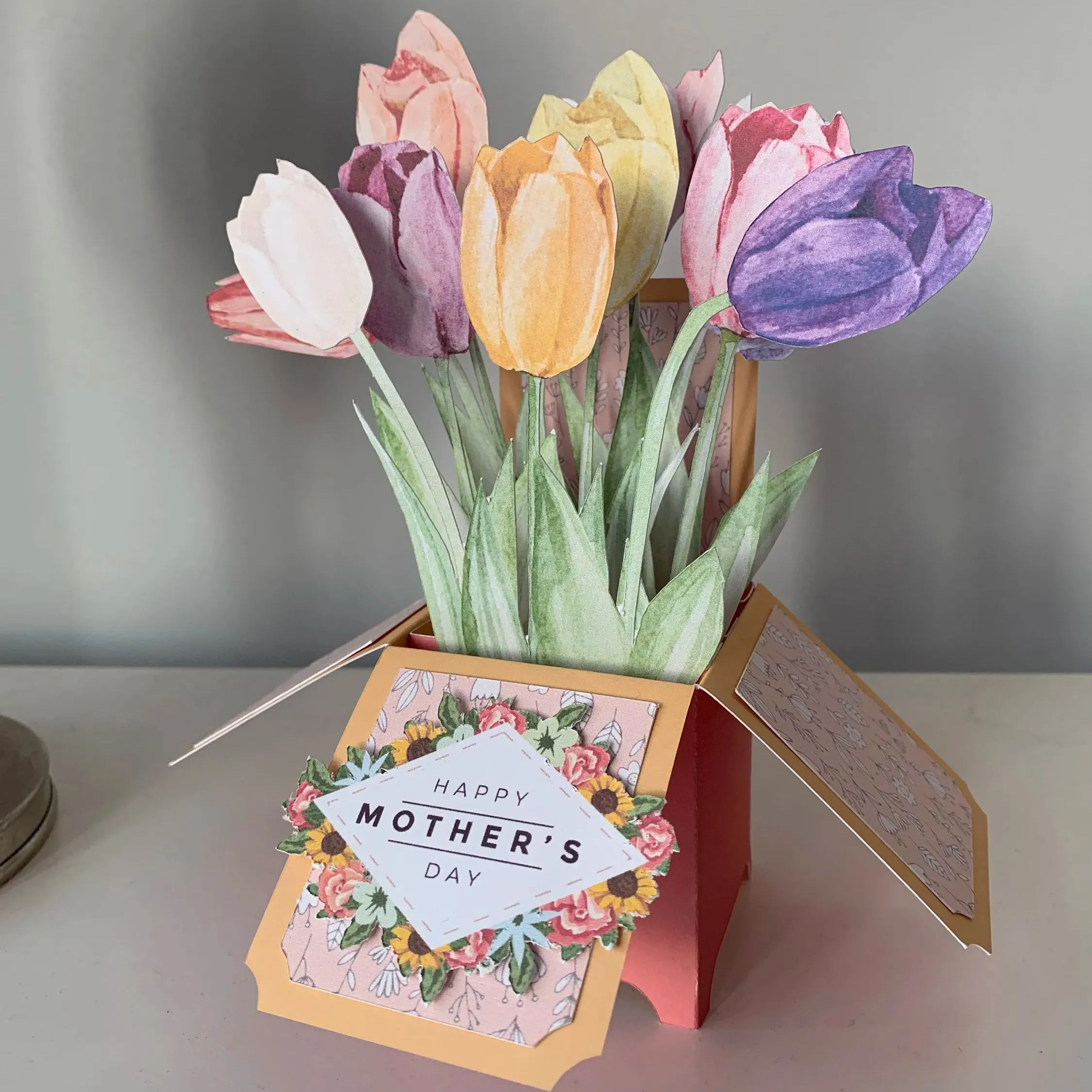 3D Pop Up Handmade Tulip Card